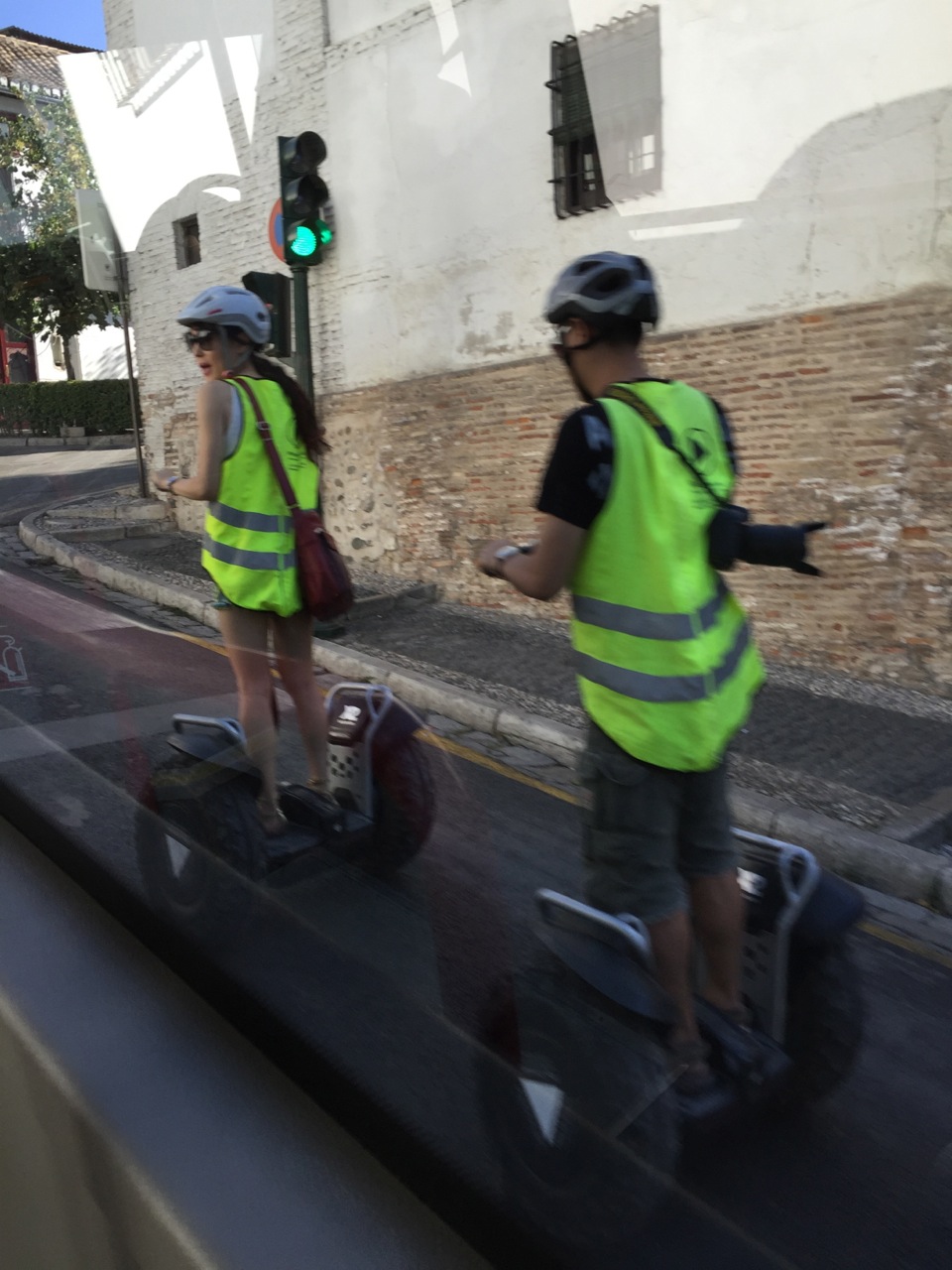 Tourists ride Segways in the ancient Sacromonte section of Granada, Spain. The Sacromonte was once off-limits to tourists.