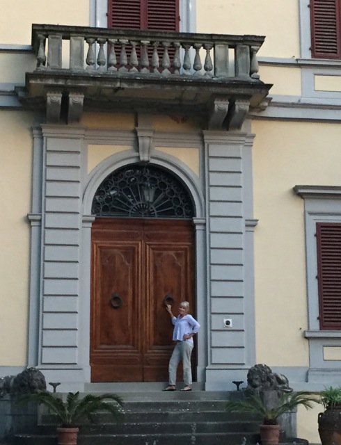This is me standing in front of the grand entrance to the Villa Nardi, where we stayed the first three nights of our trip in Italy.