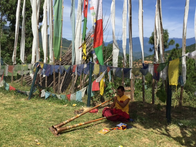Prayer flags surround the grounds of the monastery, dedicated to the memory of the Divine Madman.