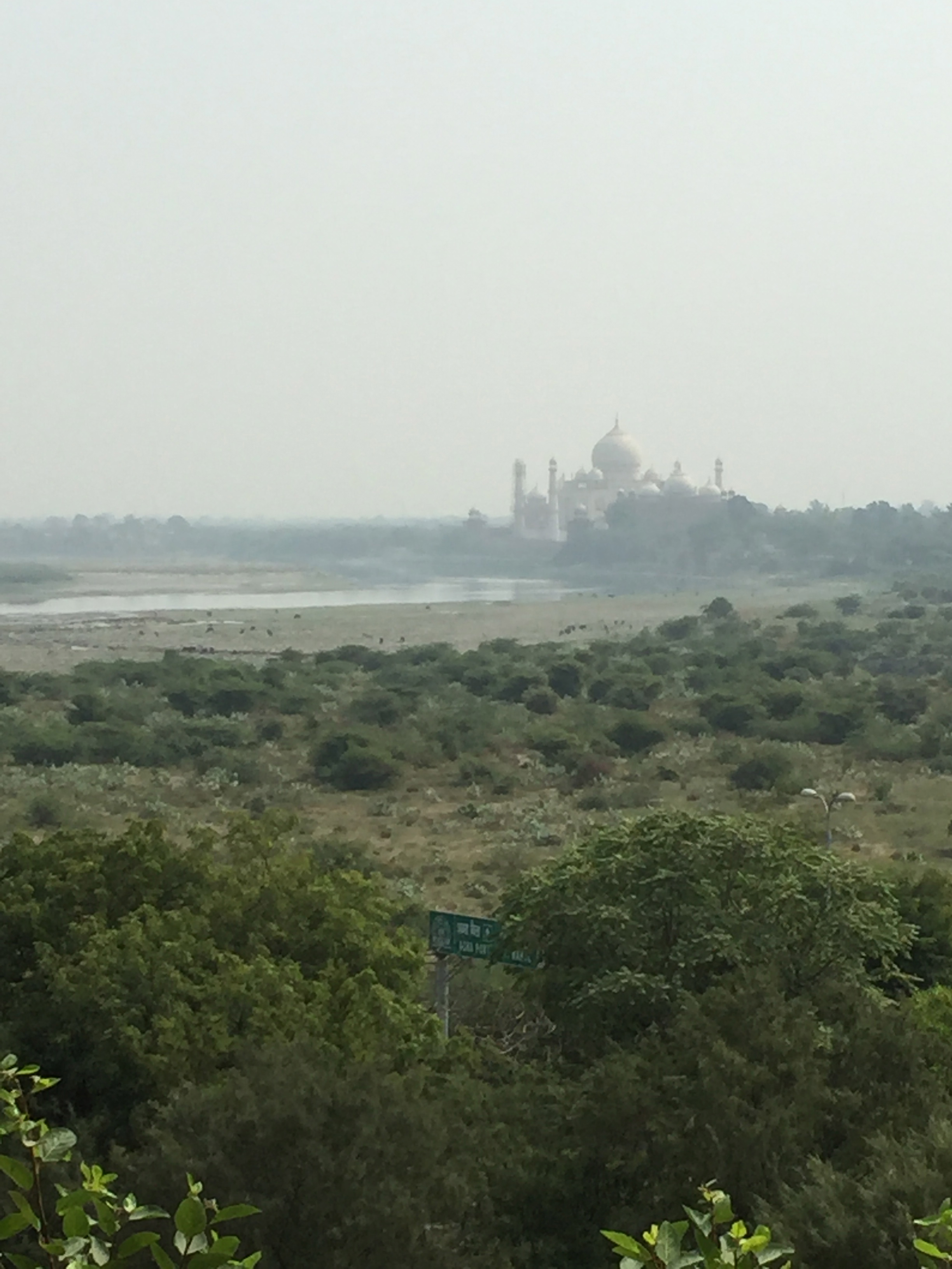 Taj Majal viewed through a typical blanket of smog.