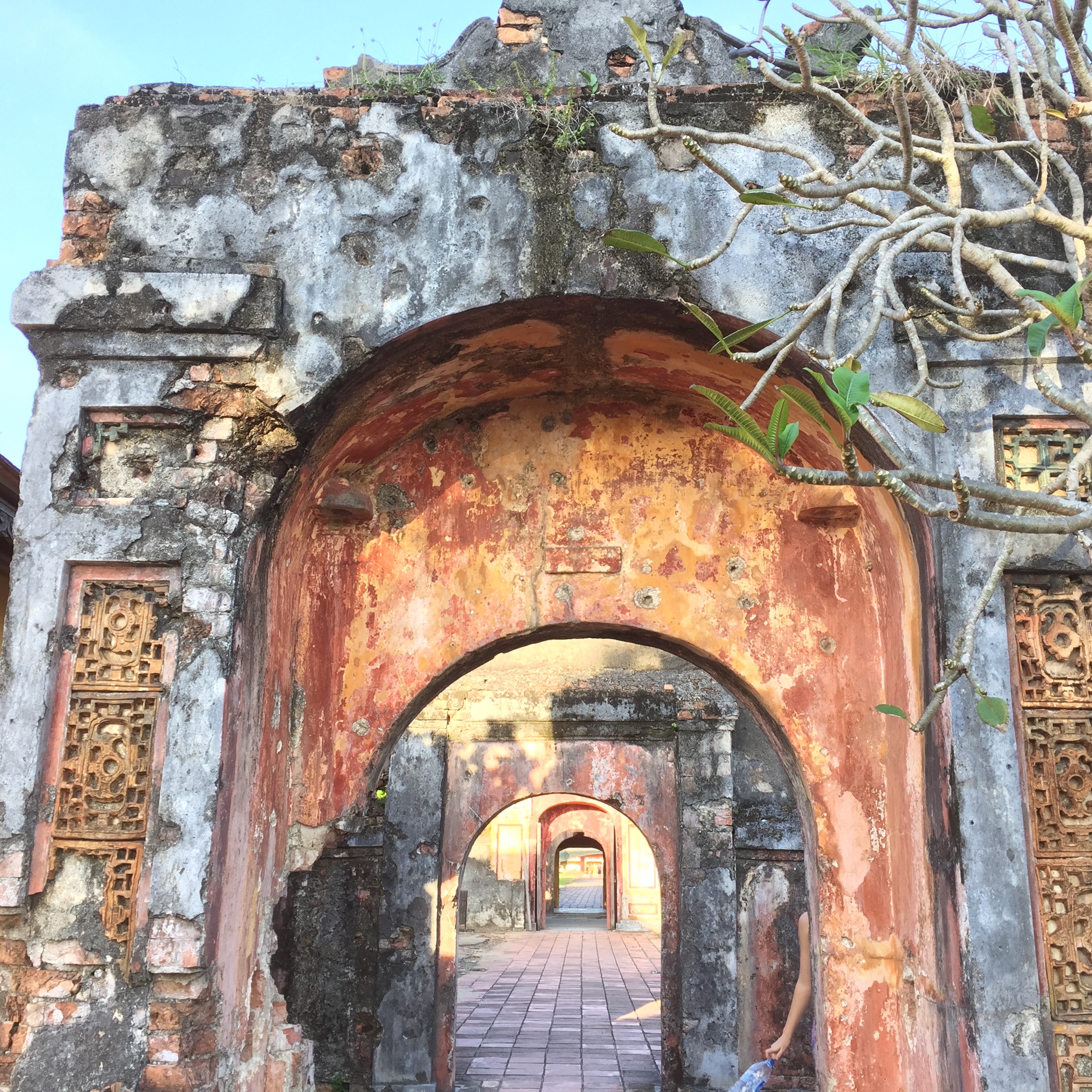 Ruins of the ancient Imperial City fortress in Hue, north Vietnam, heavily bombed by the U.S. during the Vietnam War. Restoration is still underway.