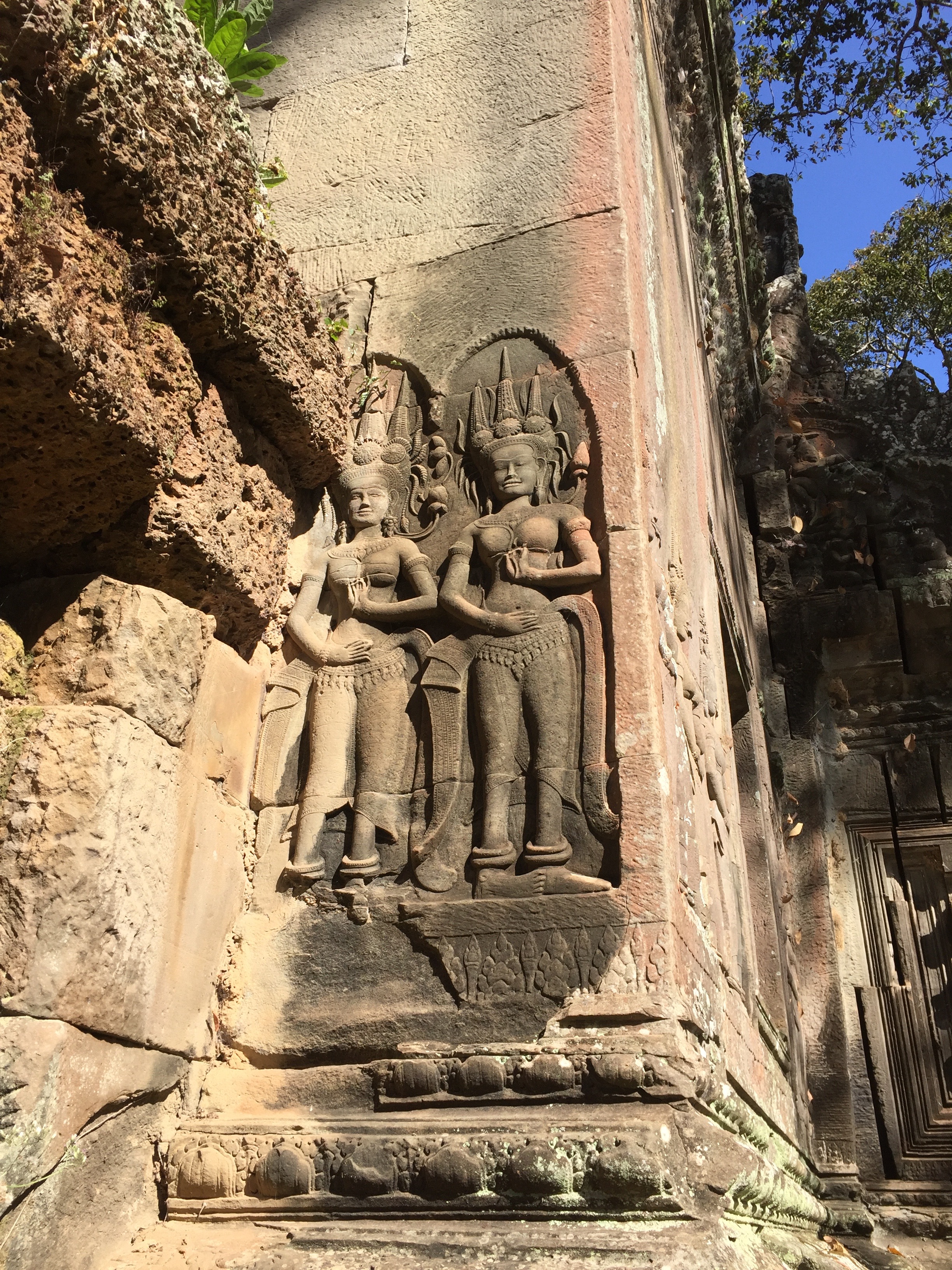 Exterior reliefs at Angkor Wat, Cambodia.