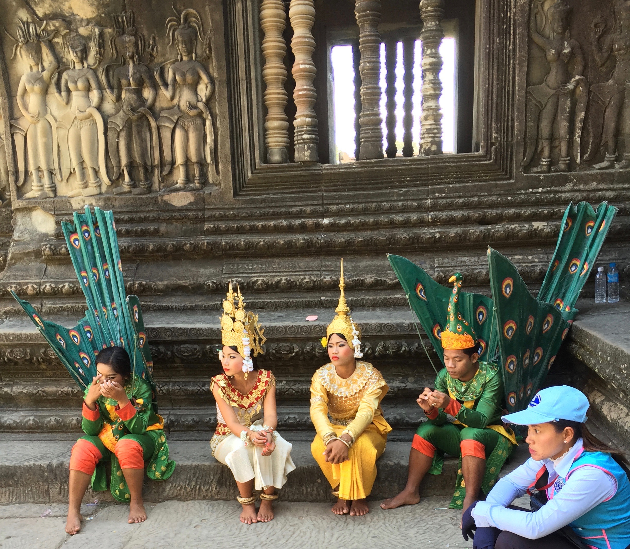 Intermission between dance performances at Angkor Wat.