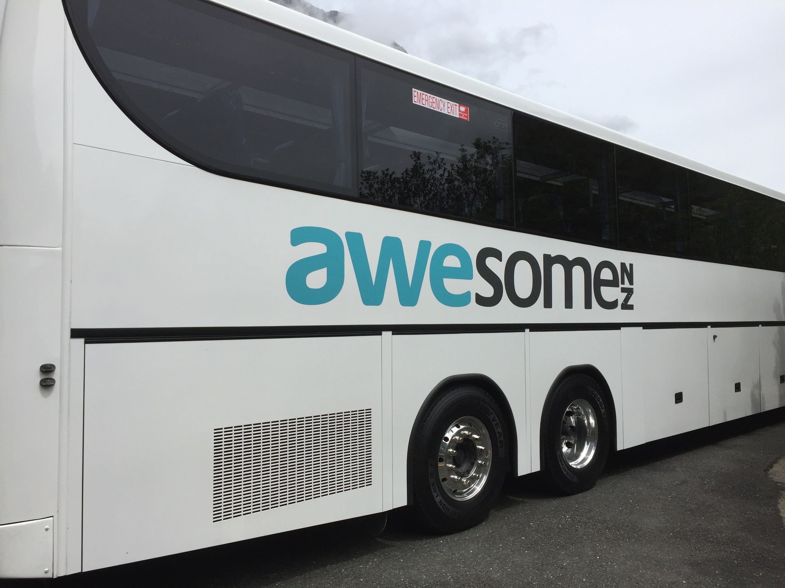 My "awesome" bus that took me to totally awesome Milford Sound. How awesome is that?
