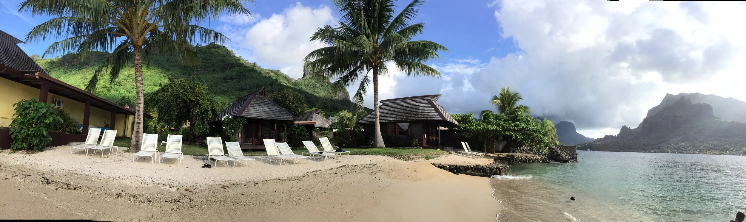 The Kaveka Hotel on Cook's Bay in Moorea where I stayed in a bungalow for 10 days.