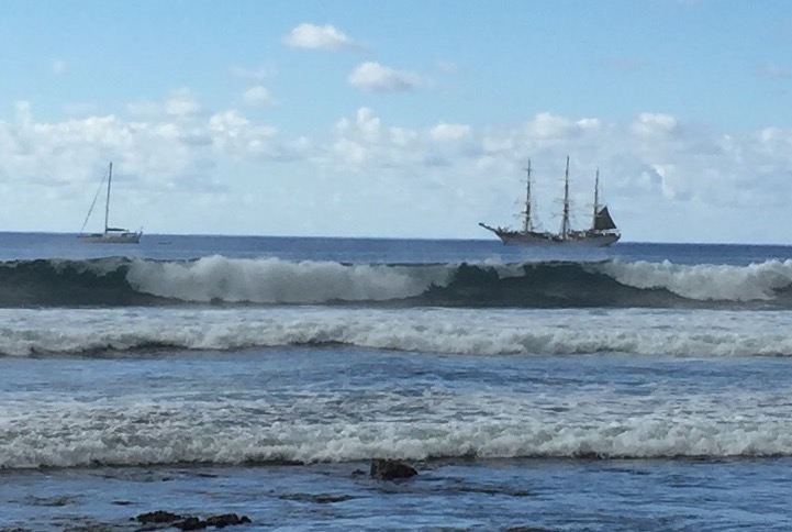 This schooner, which was anchored off the rocky coast of Easter Island during my stay, made me consider how rough it must have been for the original Polynesians to land here in their ancient boats in 700 A.D., and even for the Europeans in 1722.