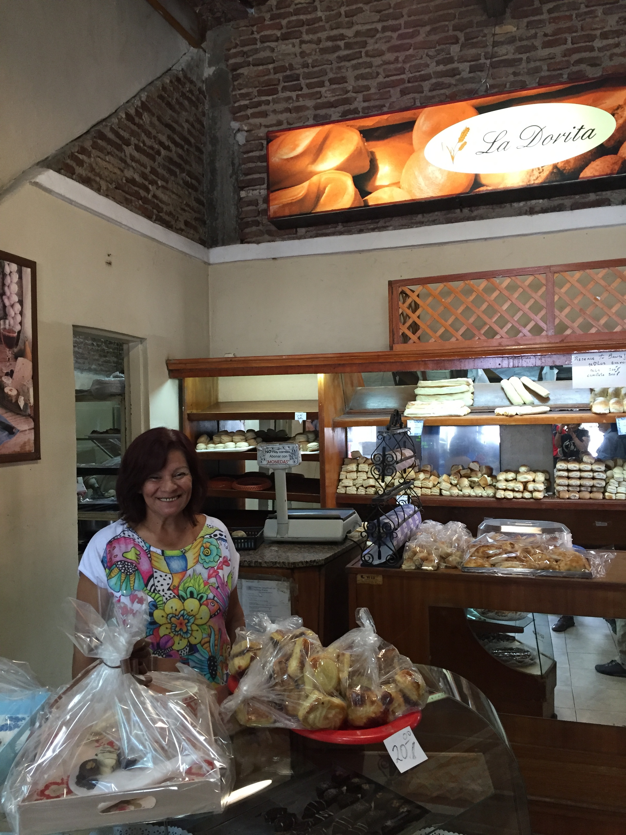 La Dorita Cafe in the La Boca district where this charming proprietor served wonderful pastries and coffee.