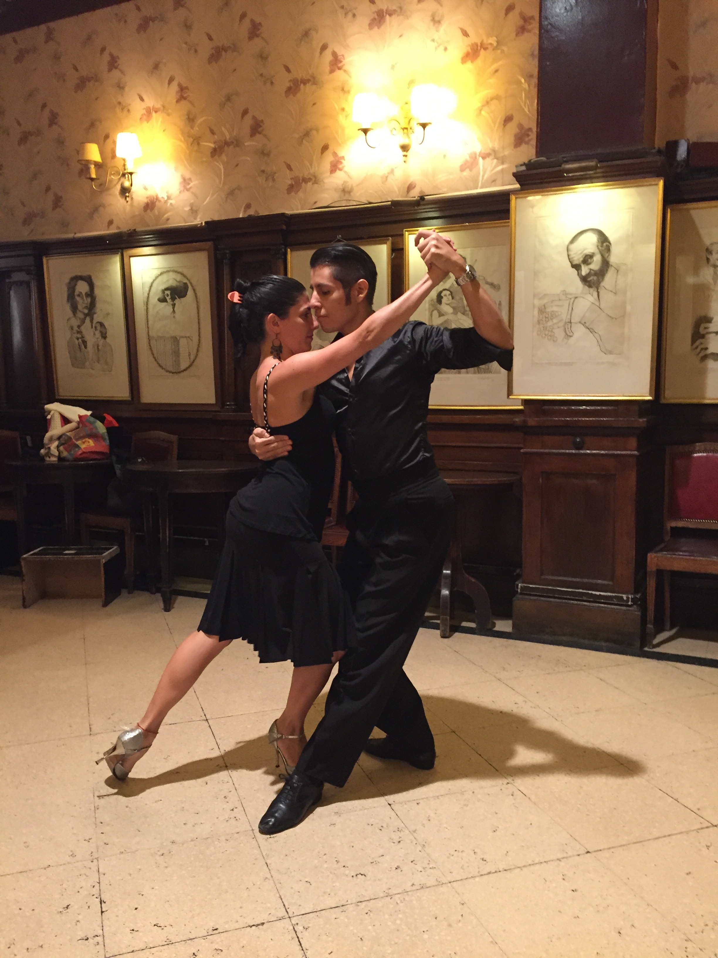 I took this photo of my tango dance instructors, who gave me my first lesson in the back rooms of the Gran Tortoni Cafe. I'm hooked!