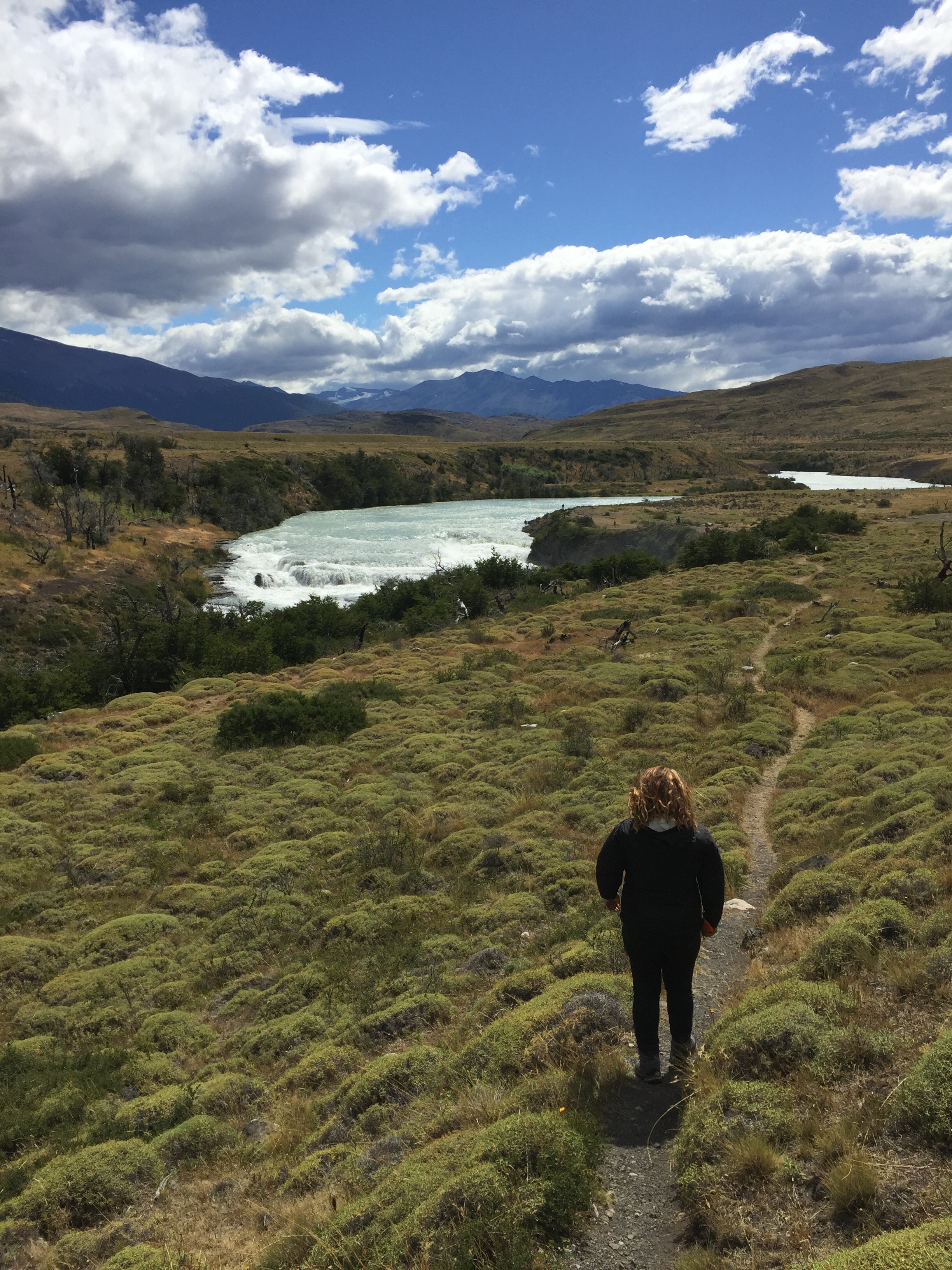 Approaching the Salto Grande waterfall in Torres del Paine National Park.