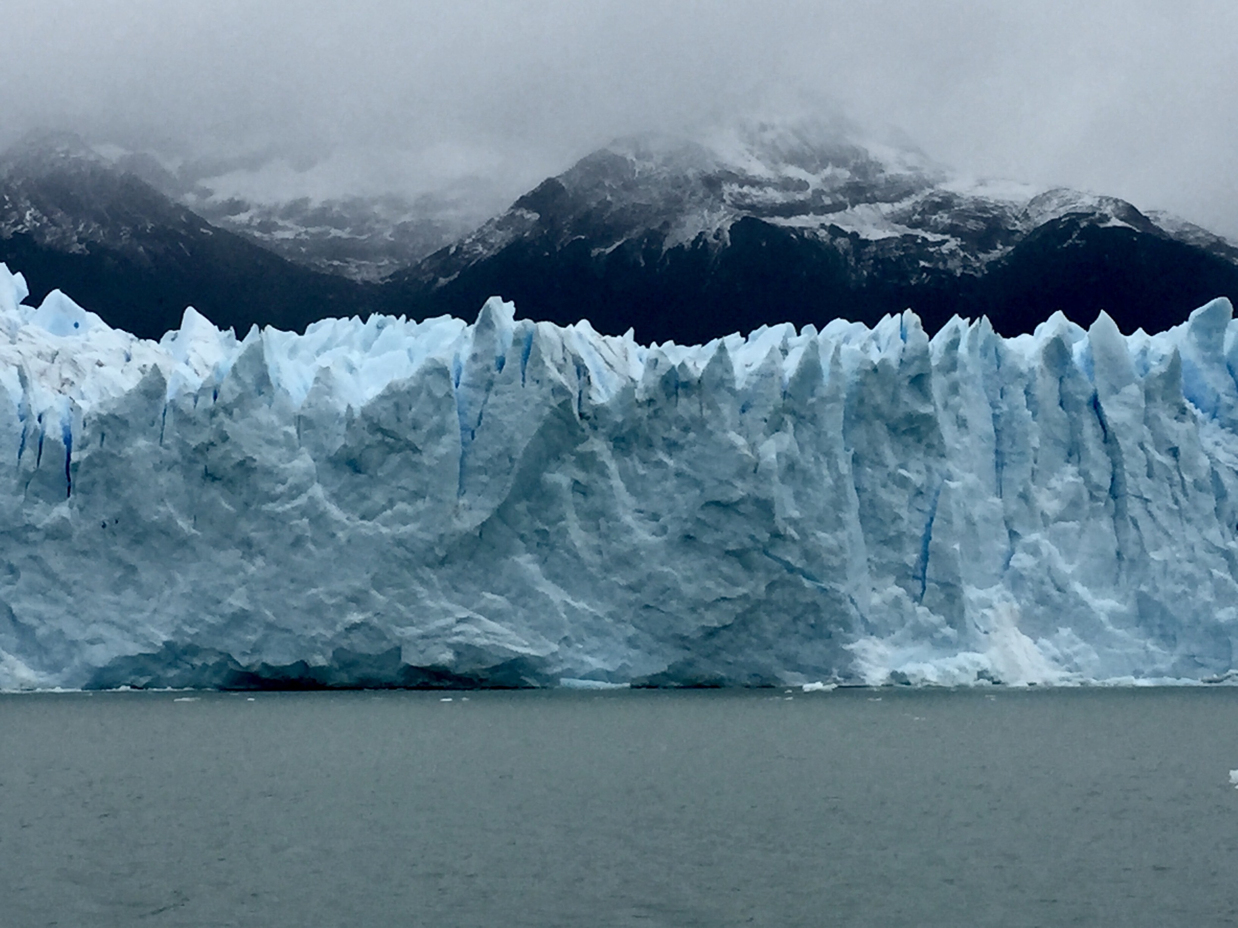 This is about as close as we got, because the glacier was calving. . .and a major collapse was expected at any time.