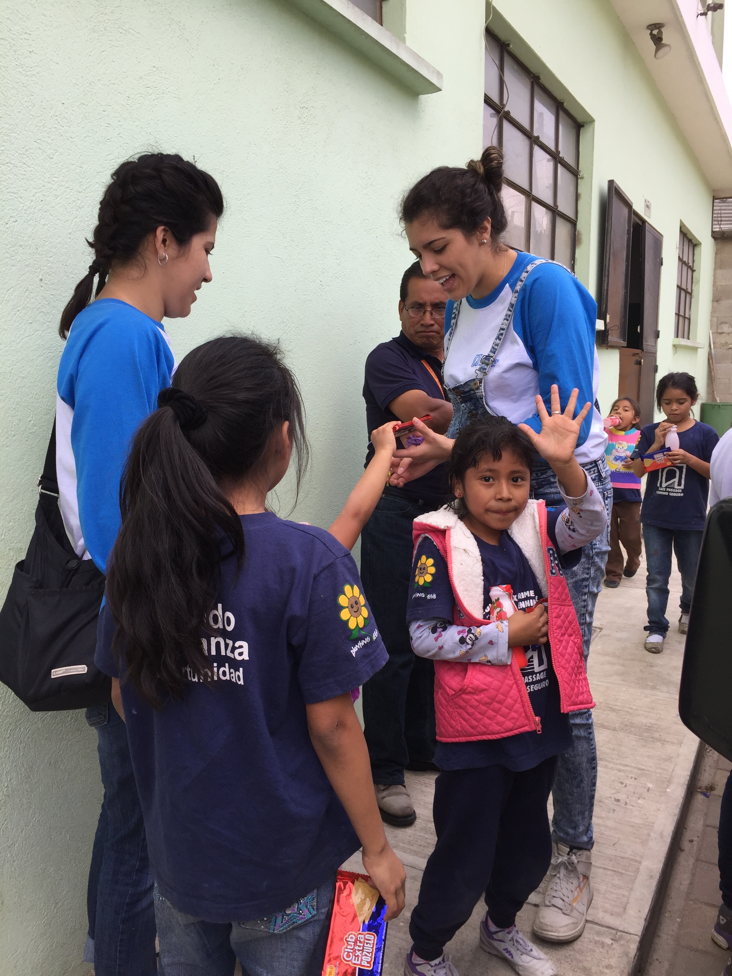 Teachers and students at the Safe Passage School in Zone 3, Guatemala City.
