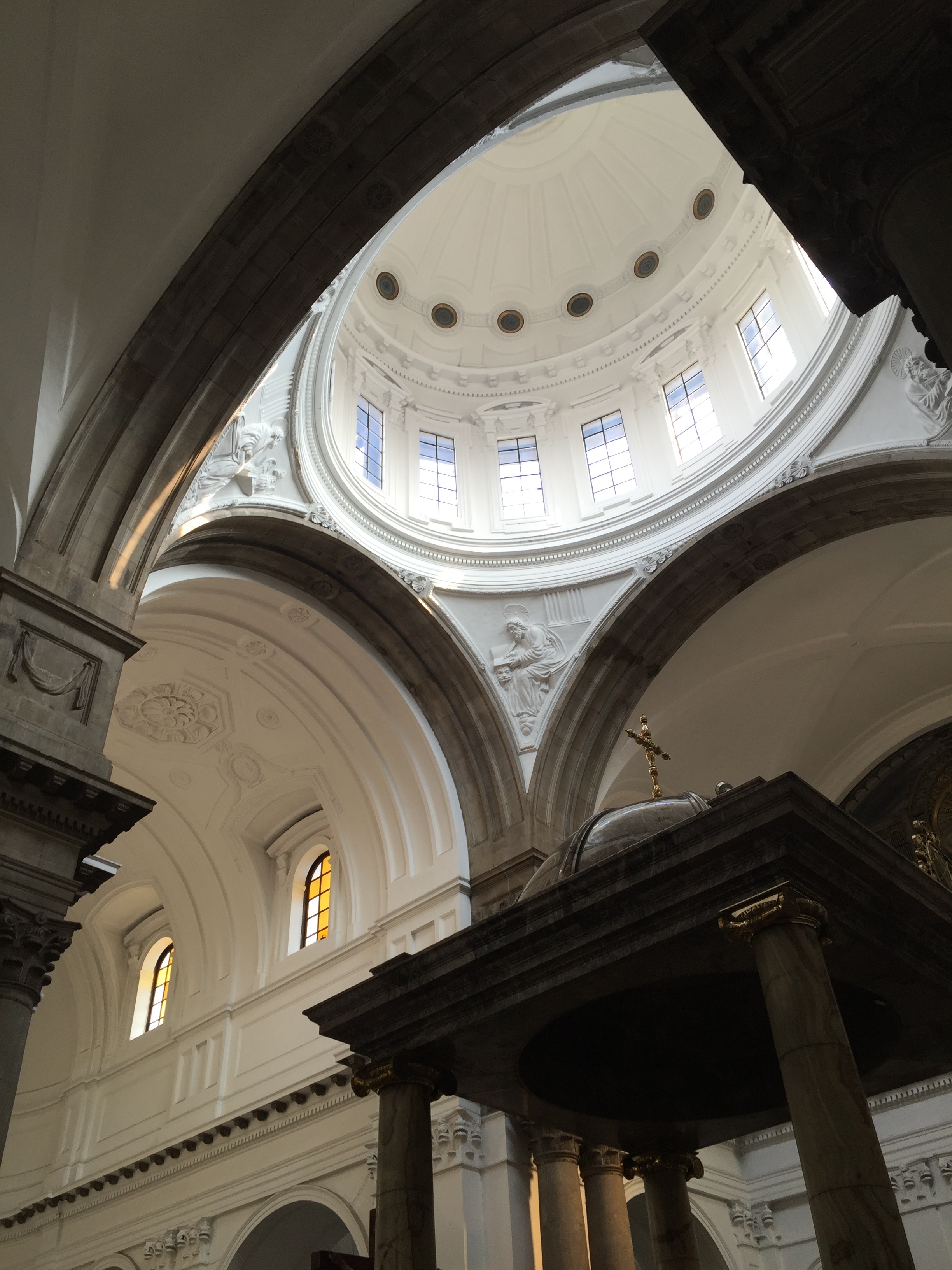 Inside the historic Metropolitan Cathedral in Guatemala City.