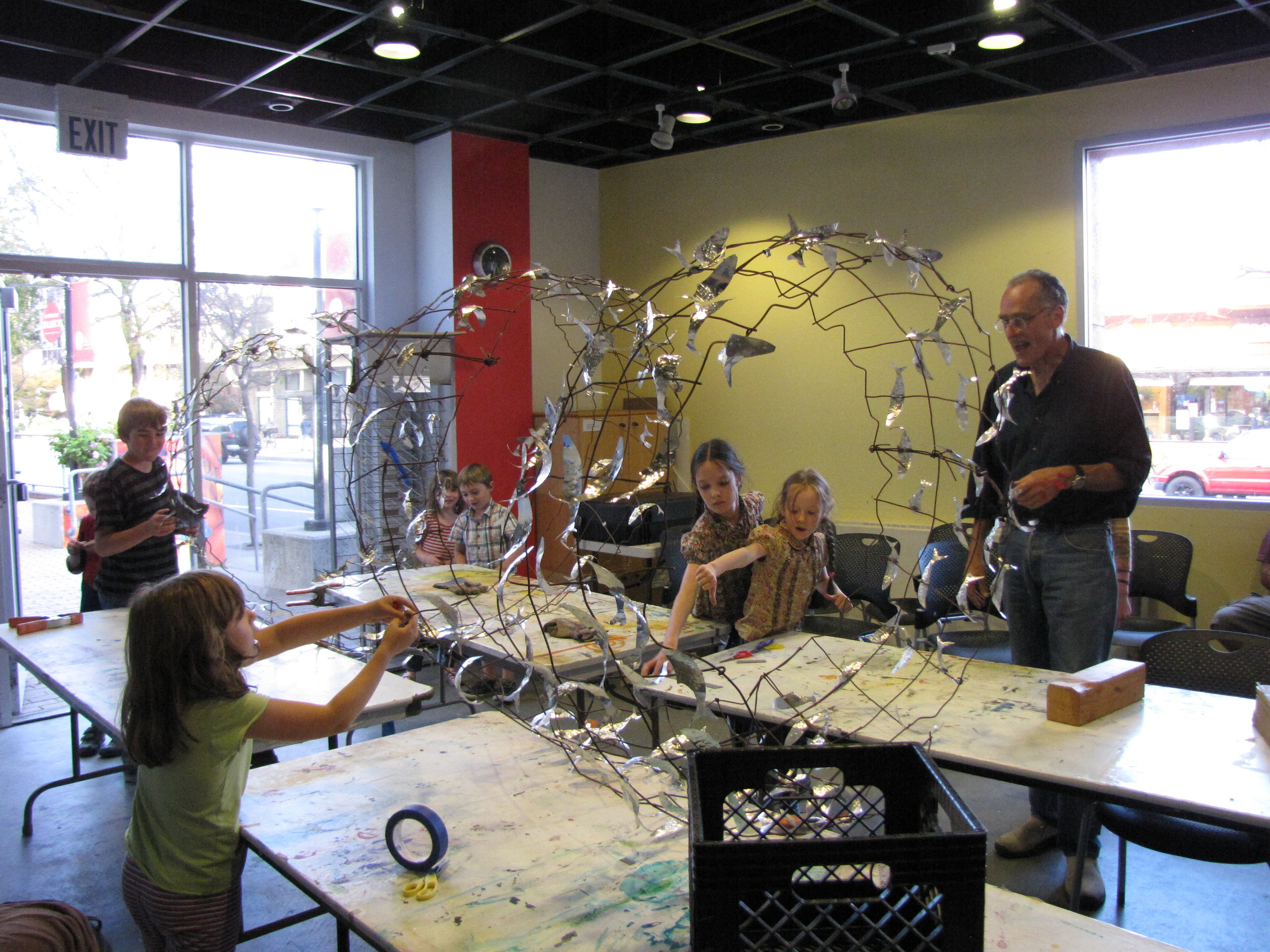 Contributed: Local artist Ed Martinez works with local school children on 'Forage Species' sculptures, art-based team projects that teach students about the Monterey Bay ecosystem.