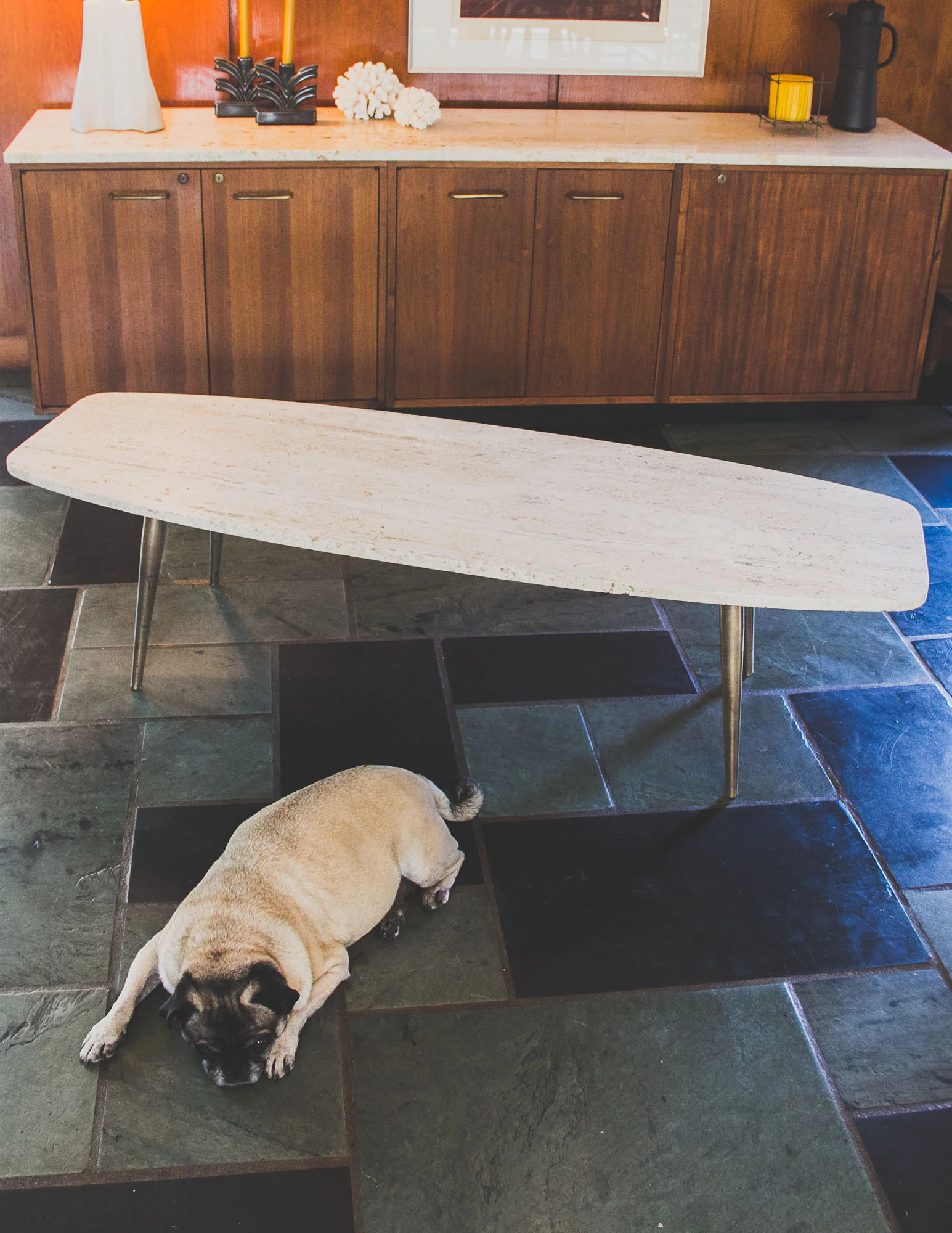 travertine marble coffee table