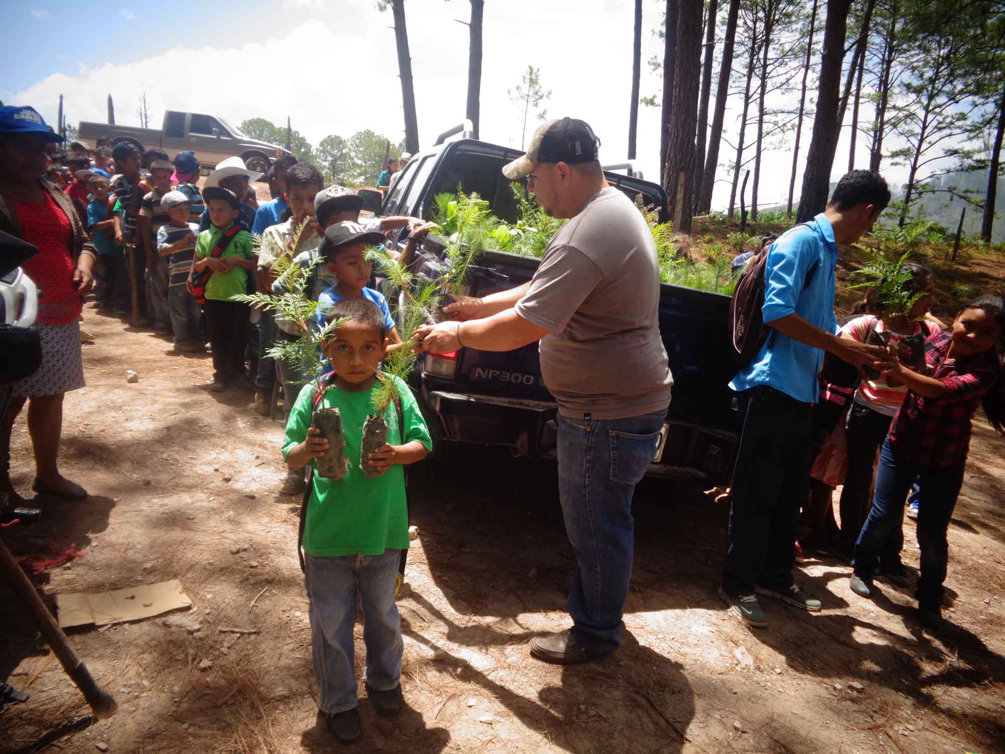 120 students and 25 teachers in La Laguna, Honduras took part in the reforestation effort. - photo by Obed Gomez