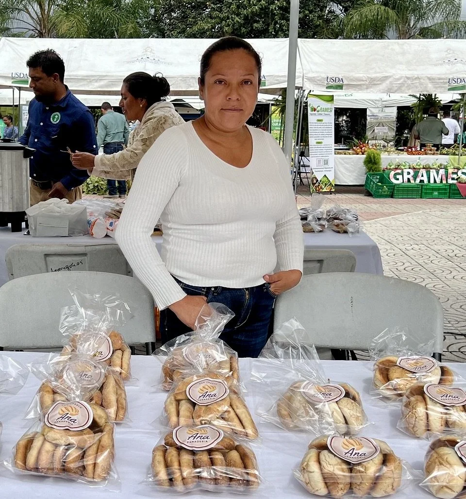 woman selling homemade bread