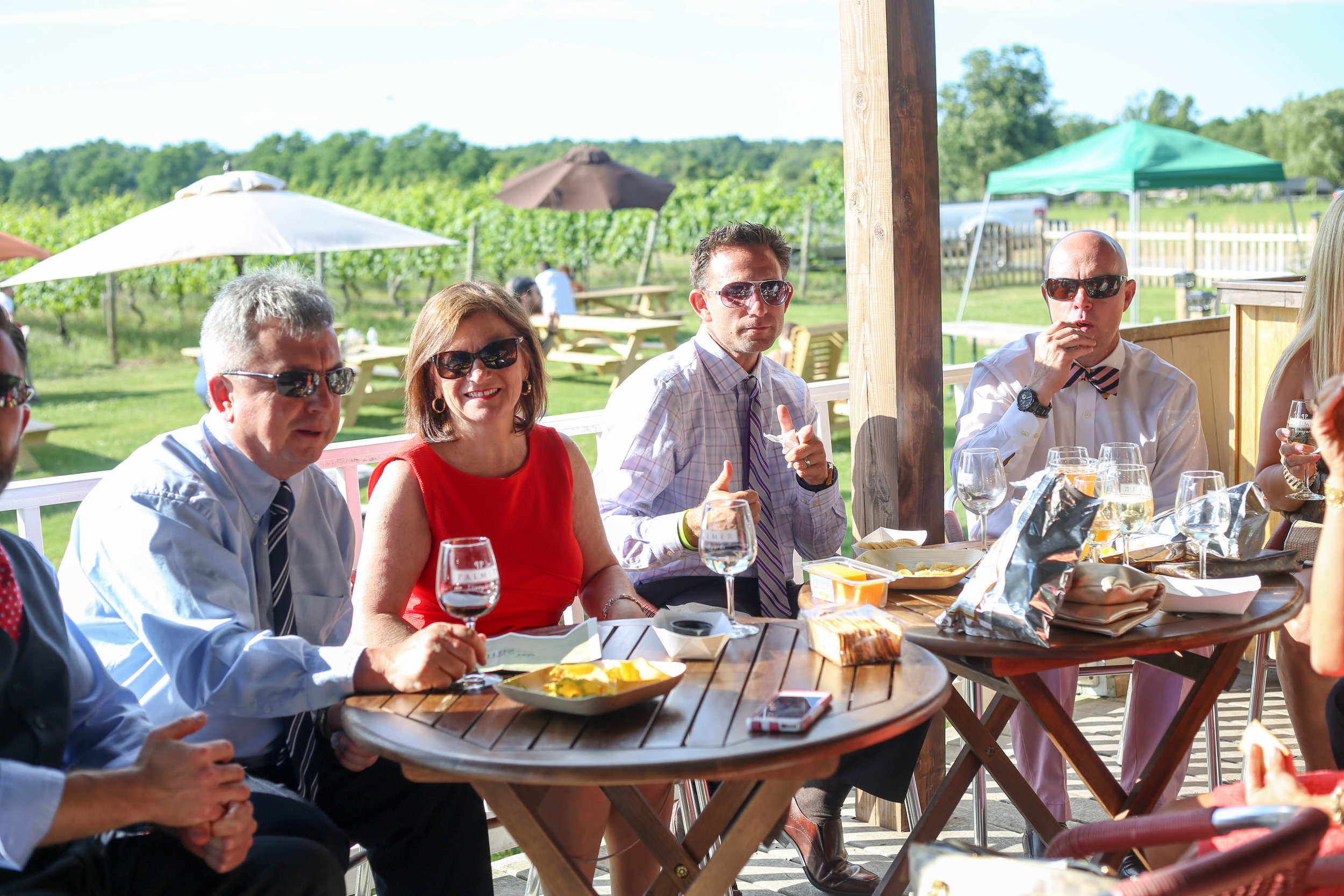 people enjoying outdoor deck