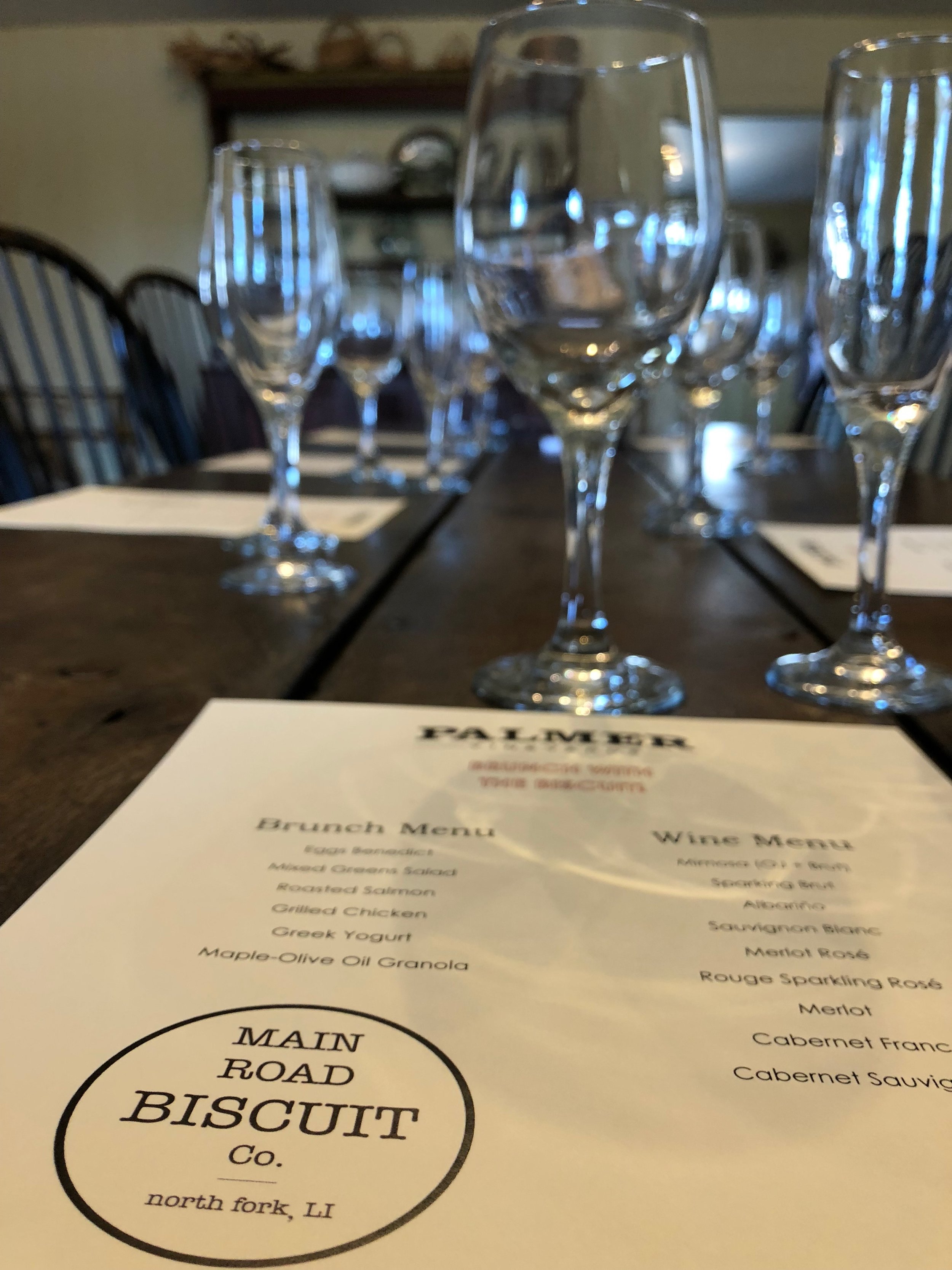 wine dinner menu with wine glasses