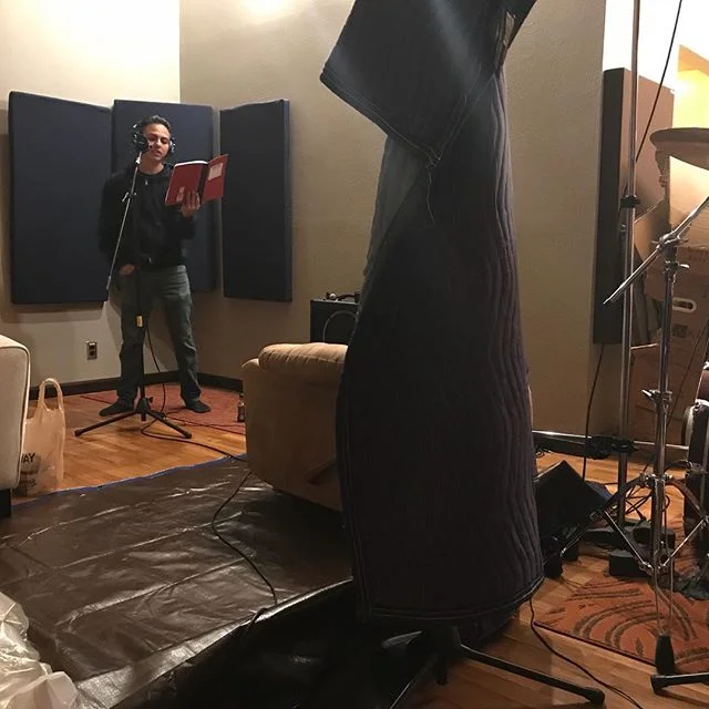 A few more overdubs with ShanxFM. The tarp/plastic makes cleanup easier!
