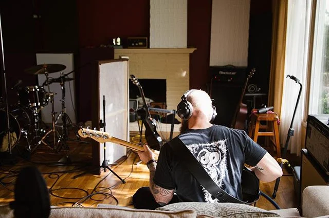 Another studio shot from @heyitslaurabeth tracking some bass for this mysterious band with no name. Thanks to #hanes for covering me that day. #lookingforsponsorship