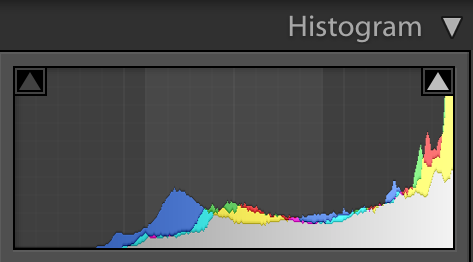 Overexposed Image: The hotspot covers the top half of the image