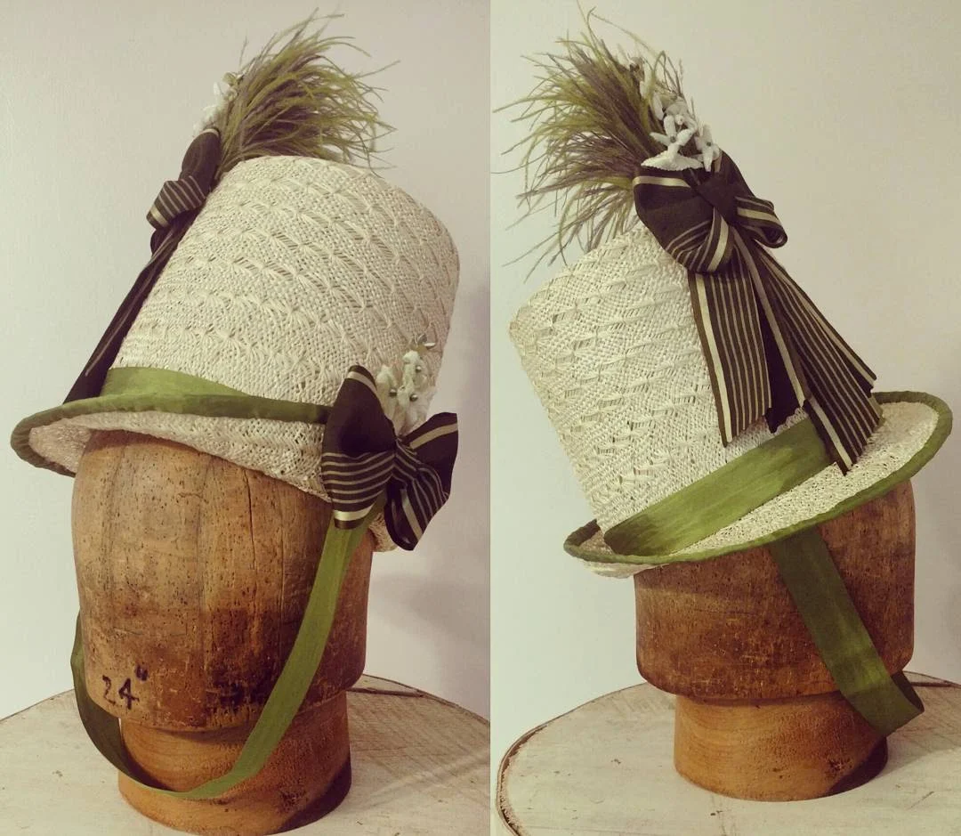 Regency Style Straw Bonnet