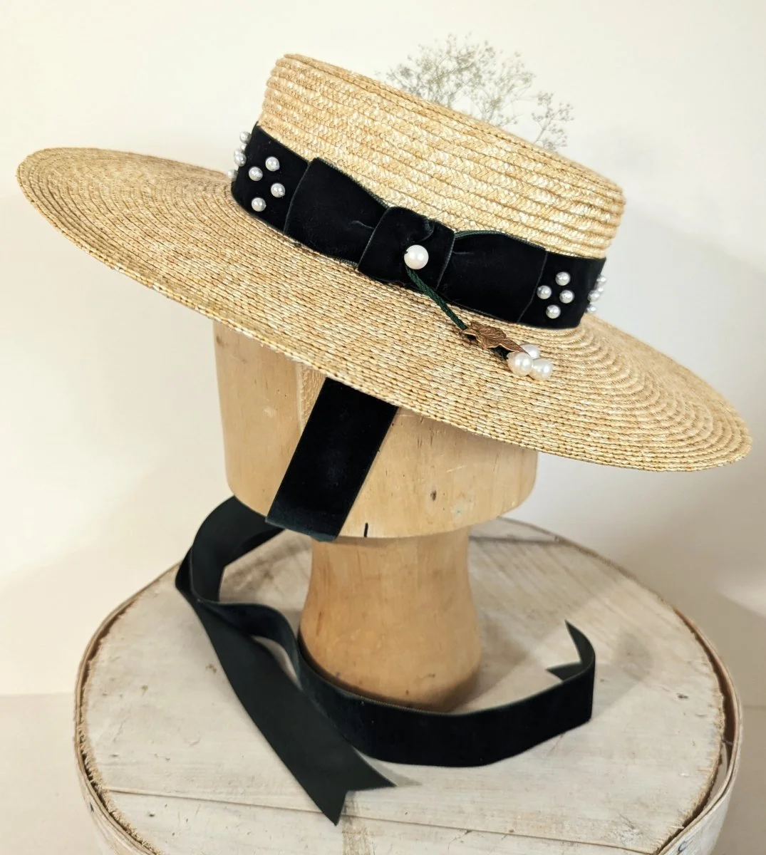 Straw Summer Boater Hat