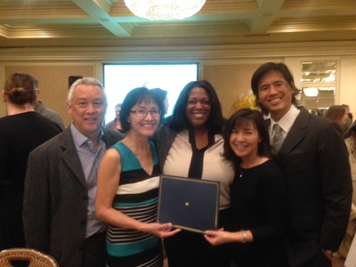 Four of Kim's mentors were there to celebrate success with Kim.
