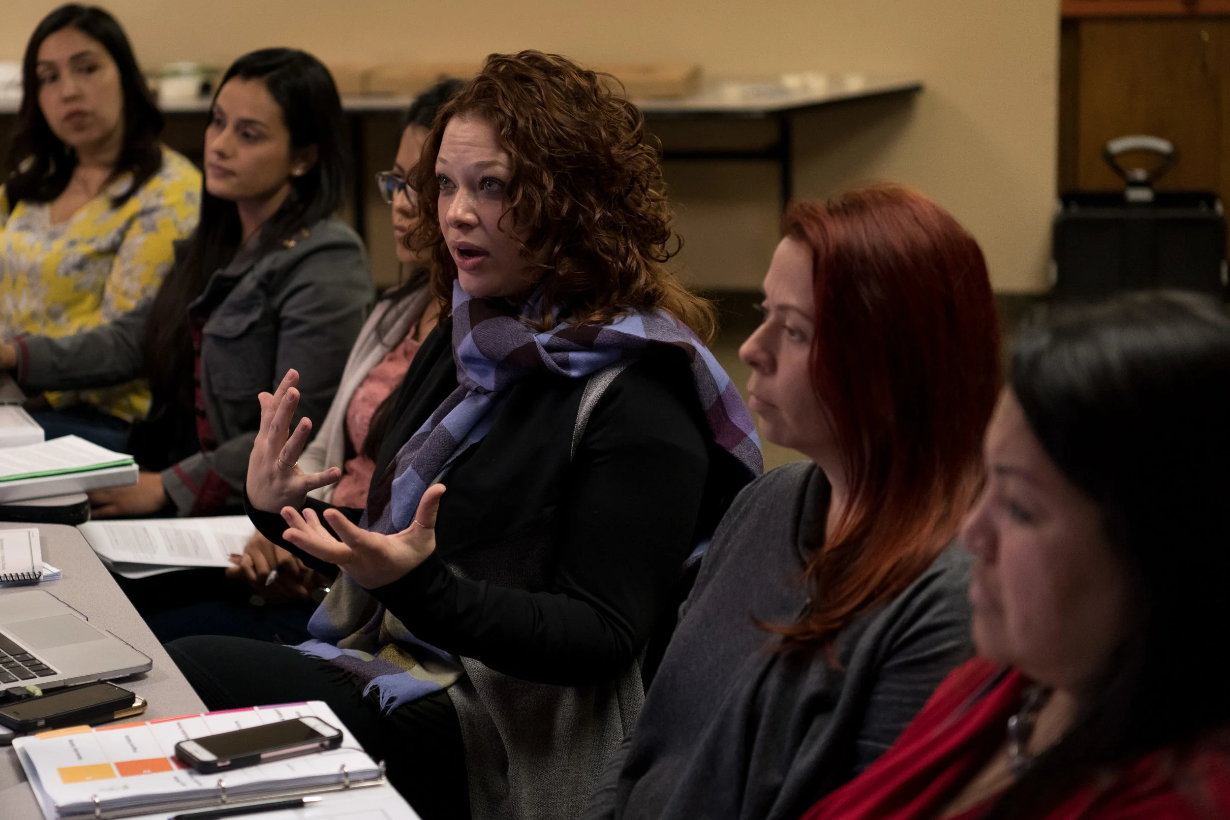 Briana Mandel leads a mentor training at Whittier Area Community Church, part of the Greenleaf Consortium.