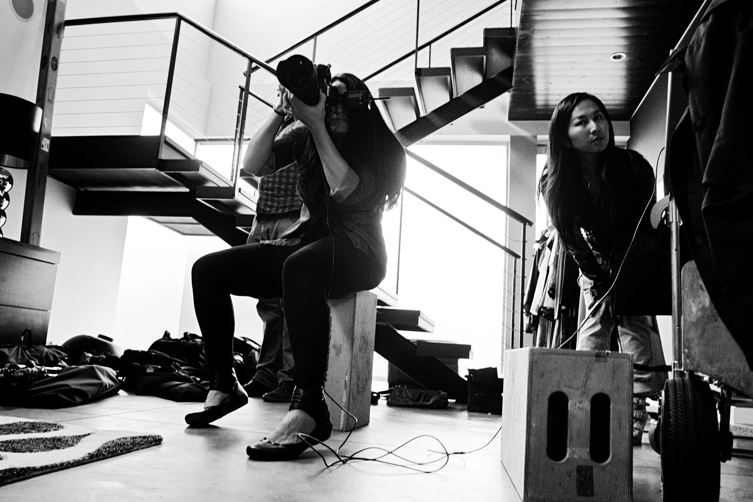  I love how the floating staircase is highlighted in this shot, behind the photographer. 