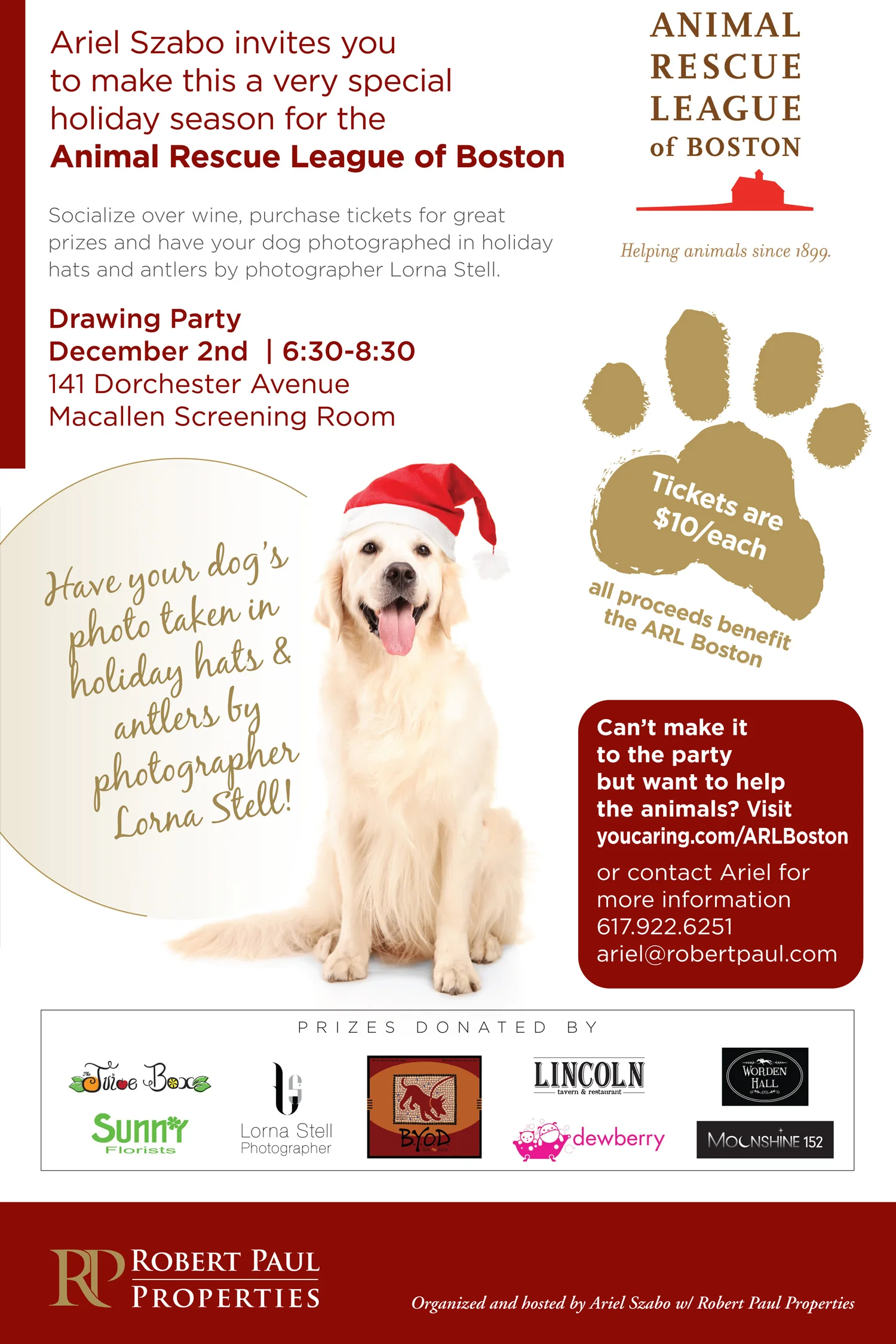 A Special Event for the Animal Rescue League of Boston—Dec. 2nd!