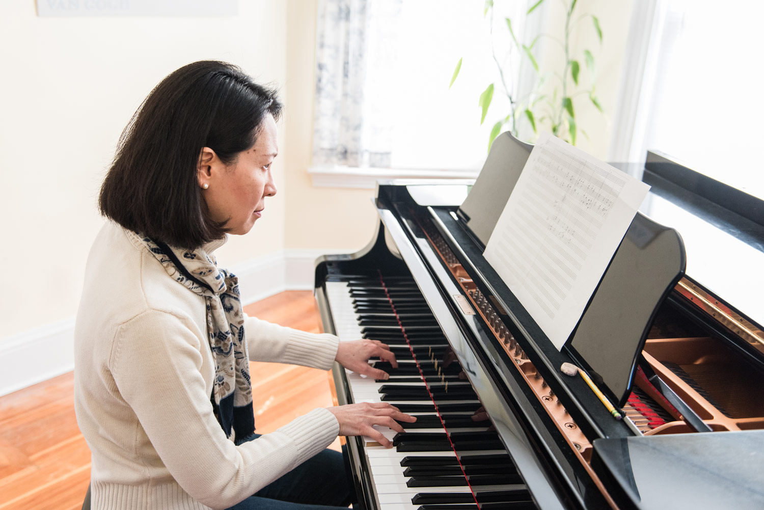 Arlington Autumn Small Business Portrait Photography | Musician and Composer Ruth Shyu | Lorna Stell | Photographer | Boston MA