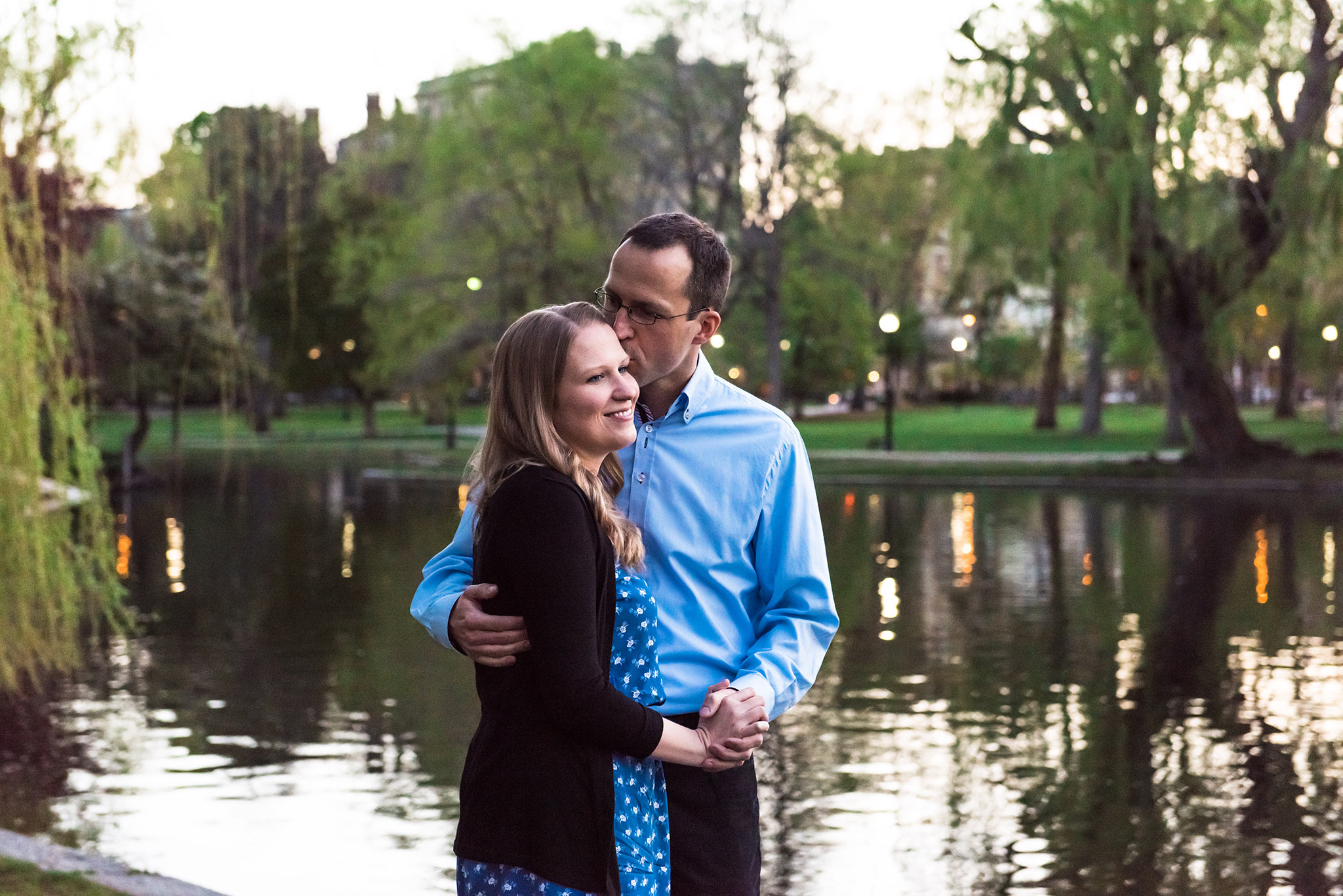 Classic + Modern Boston Public Garden, Beacon Hill, and Downtown Coffee Shop Sunrise Engagement Session | Jessica and Thomas | Lorna Stell | Photographer | Boston MA