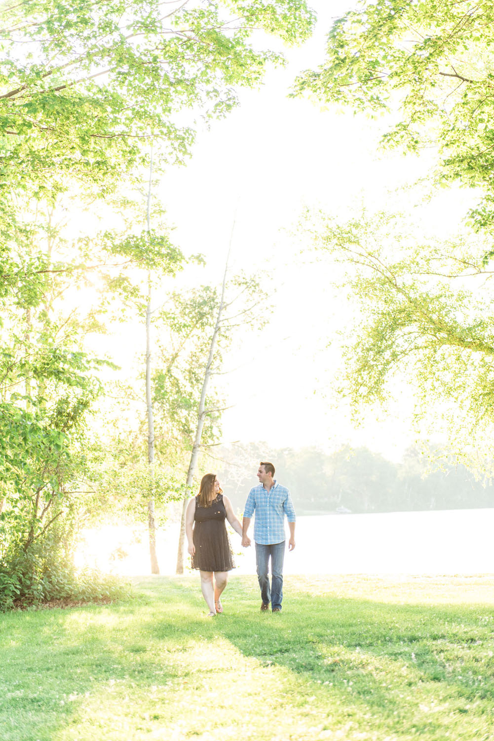 Katelyn + Joe | Summer Sunset Lake Quannapowitt Wakefield Engagement Session | Boston and New England Wedding Photography | Lorna Stell Photo