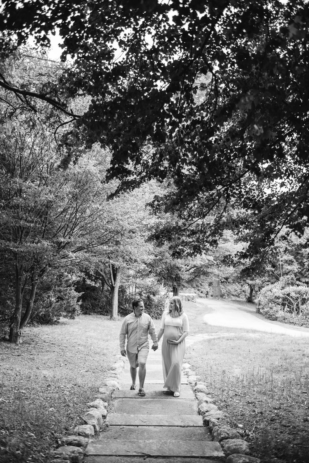 Nick + Kristen | Woodsy Belmont Summer Maternity Session | Boston and New England Portrait Photography | Lorna Stell Photo