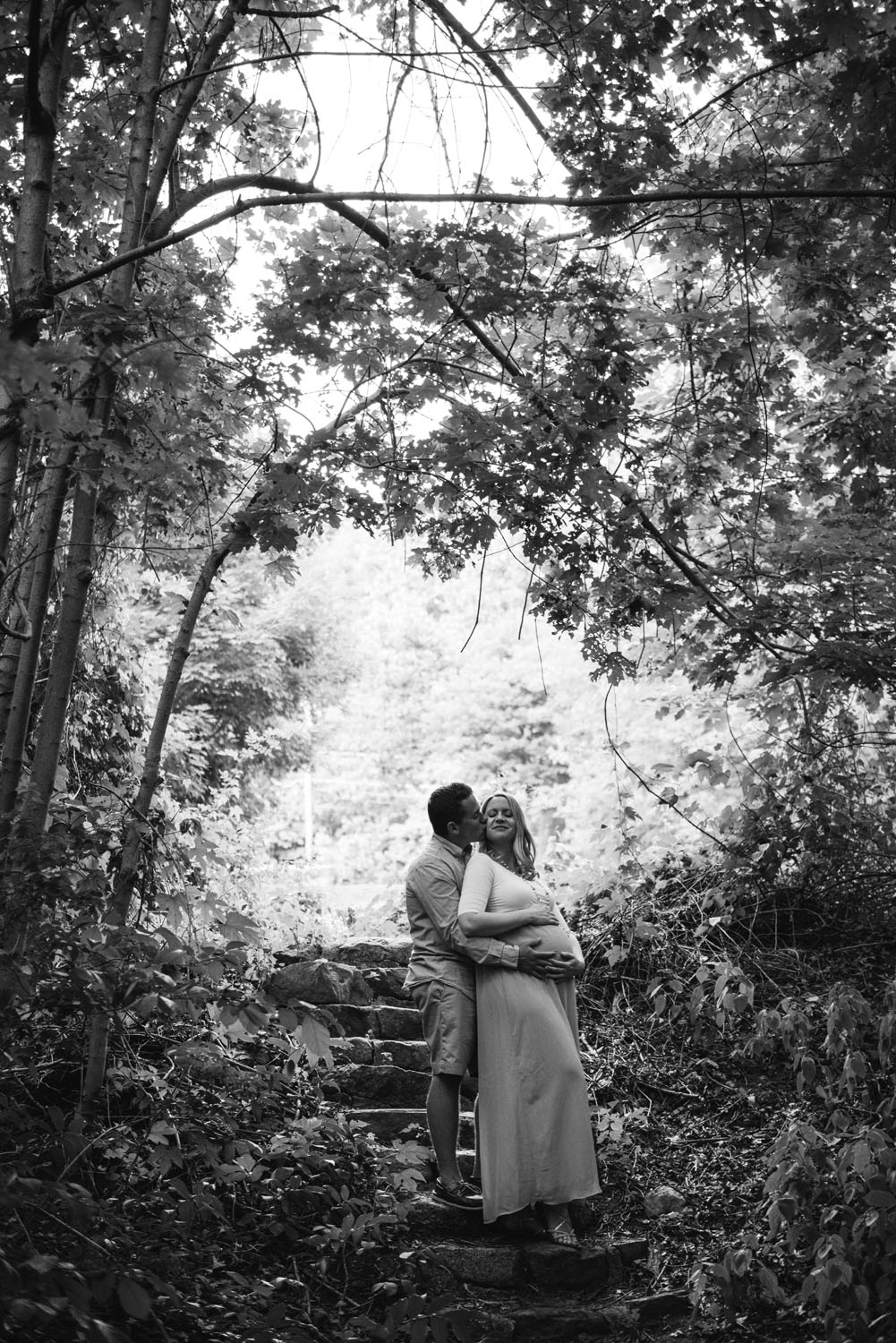 Nick + Kristen | Woodsy Belmont Summer Maternity Session | Boston and New England Portrait Photography | Lorna Stell Photo