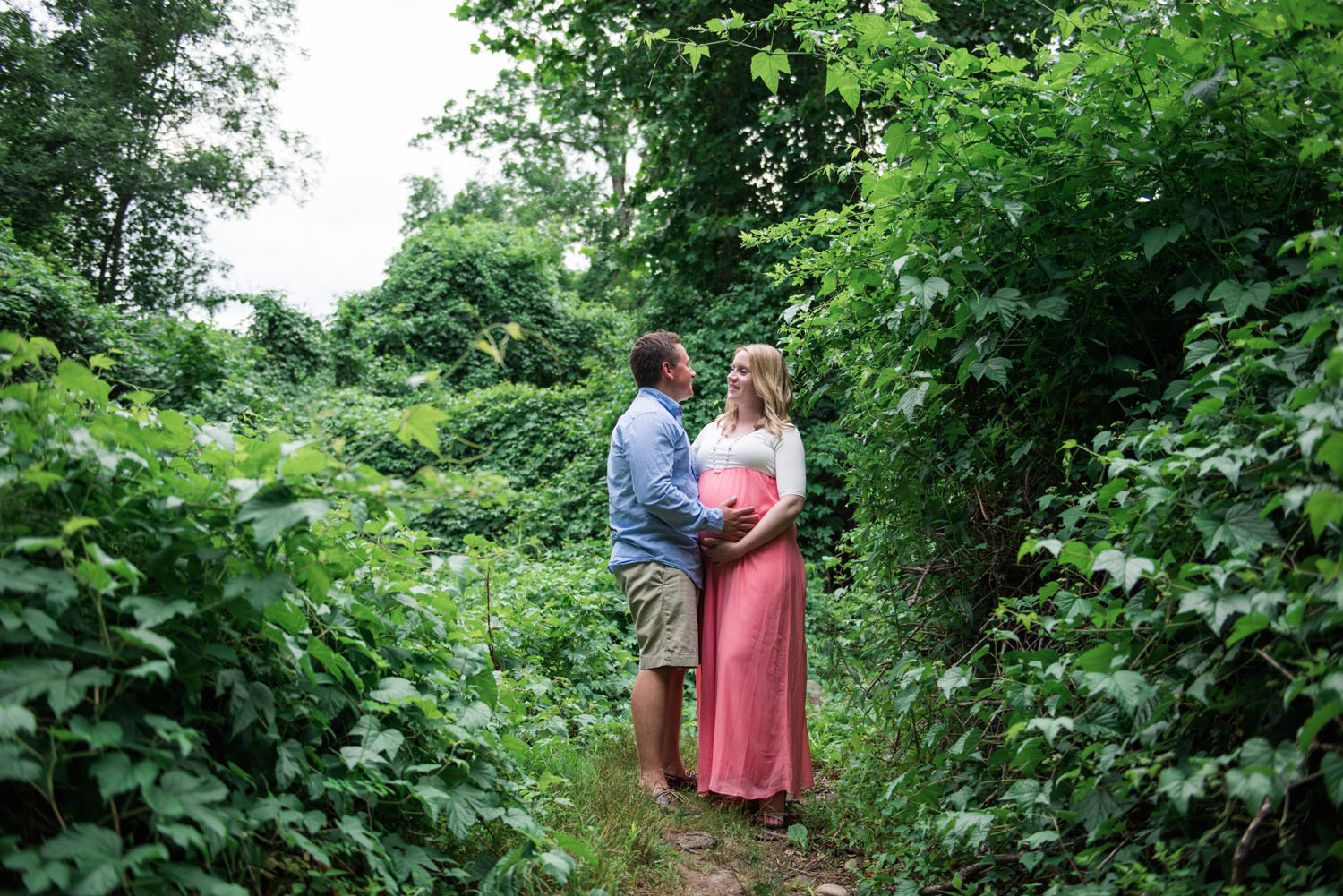 Nick + Kristen | Woodsy Belmont Summer Maternity Session | Boston and New England Portrait Photography | Lorna Stell Photo