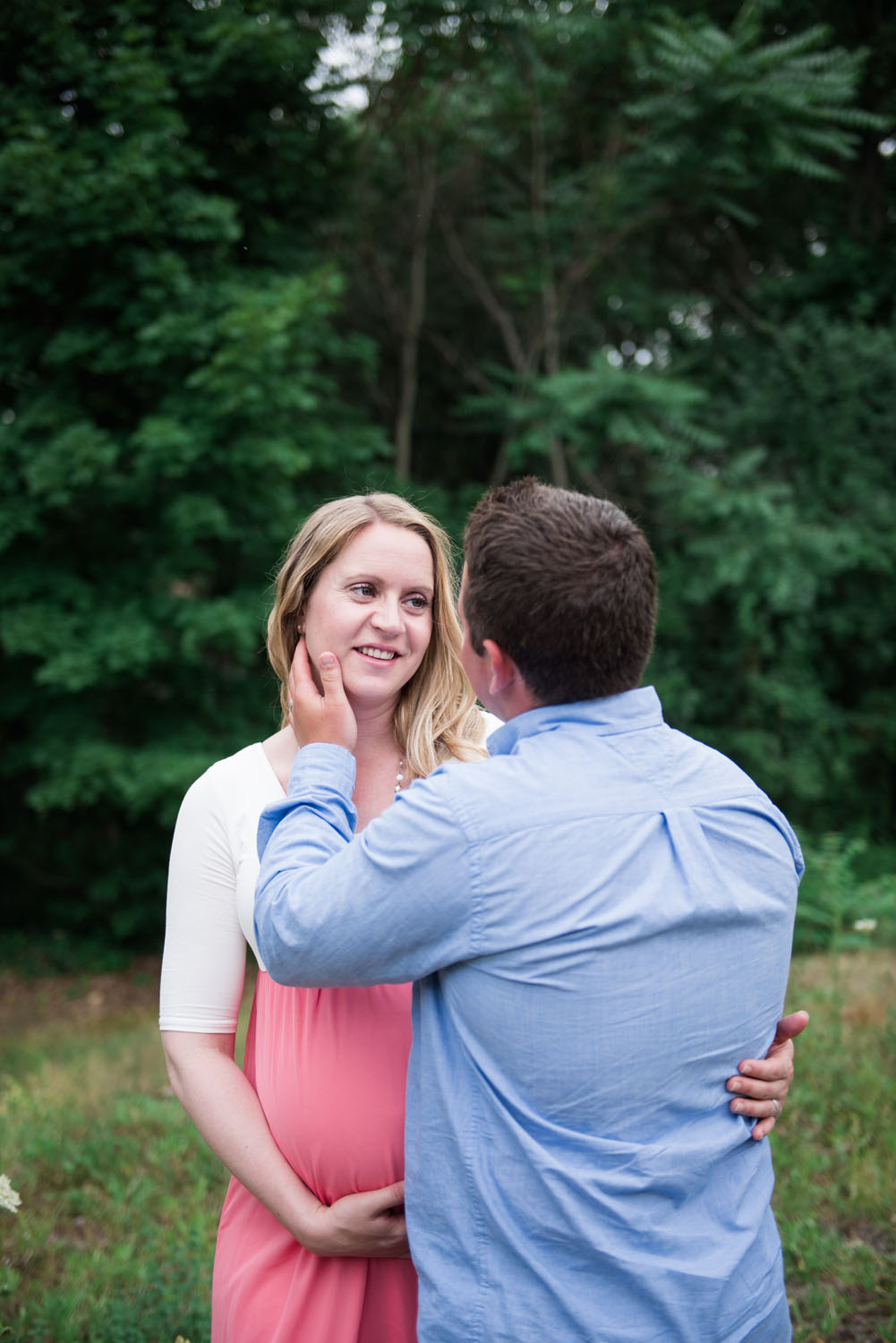 Nick + Kristen | Woodsy Belmont Summer Maternity Session | Boston and New England Portrait Photography | Lorna Stell Photo