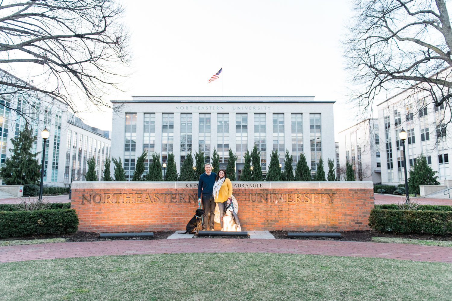 Andrea + Scott | Dog Lovers Boston Spring Sunrise Engagement Session | Boston and New England Engagement Photography | Lorna Stell Photo