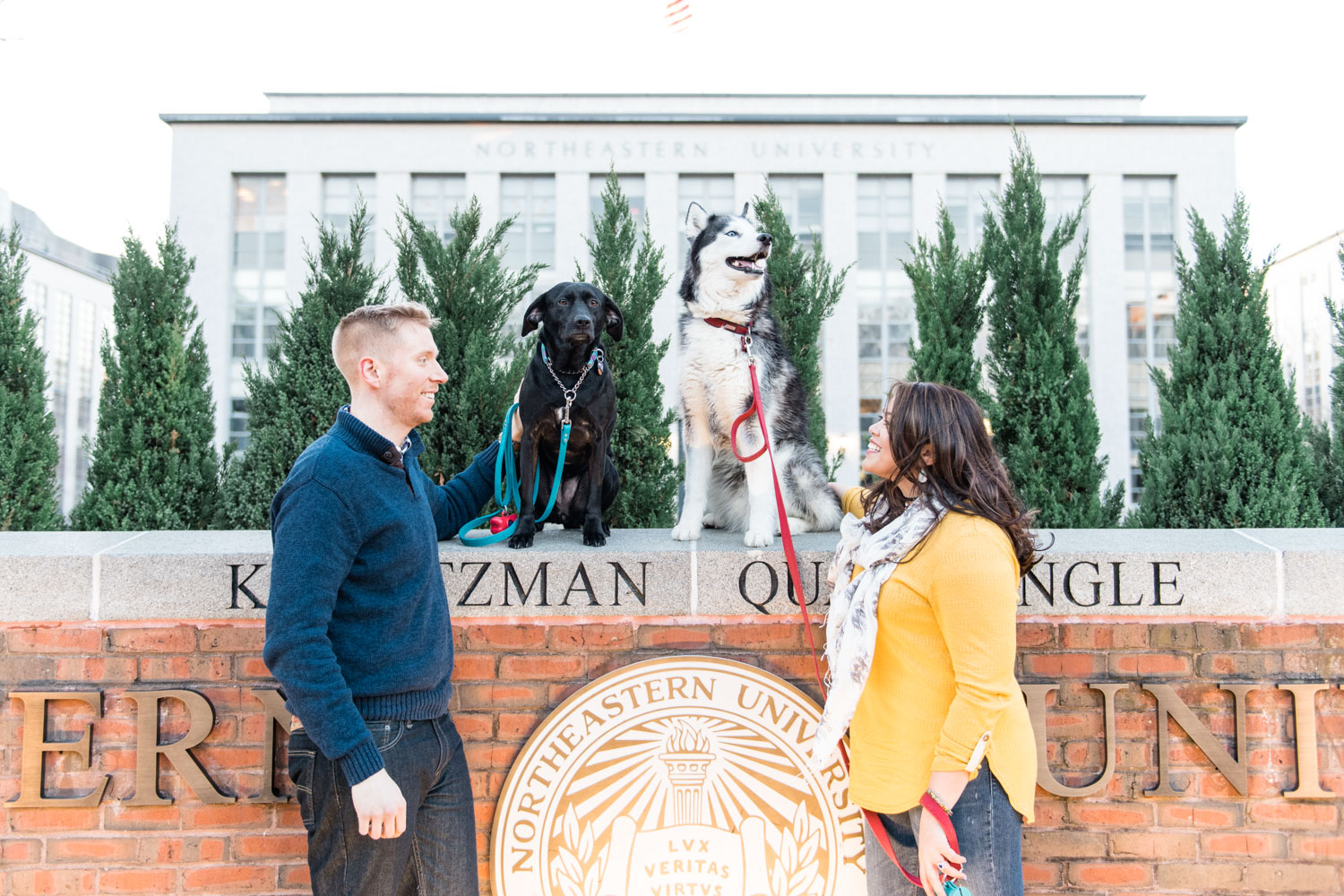 Andrea + Scott | Dog Lovers Boston Spring Sunrise Engagement Session | Boston and New England Engagement Photography | Lorna Stell Photo