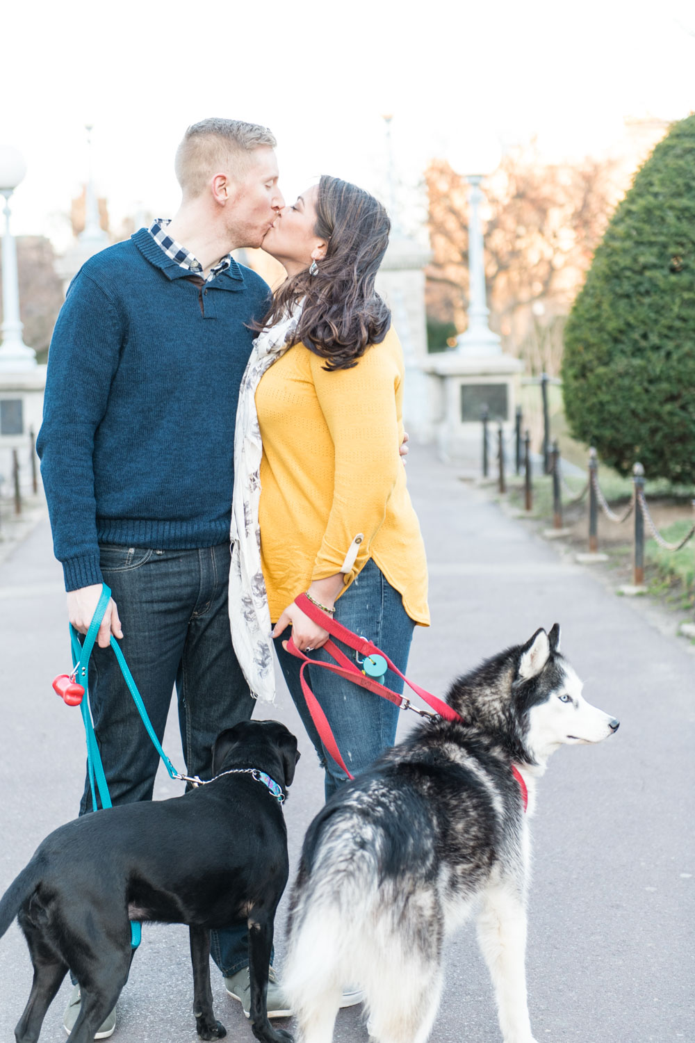 Andrea + Scott | Dog Lovers Boston Spring Sunrise Engagement Session | Boston and New England Engagement Photography | Lorna Stell Photo