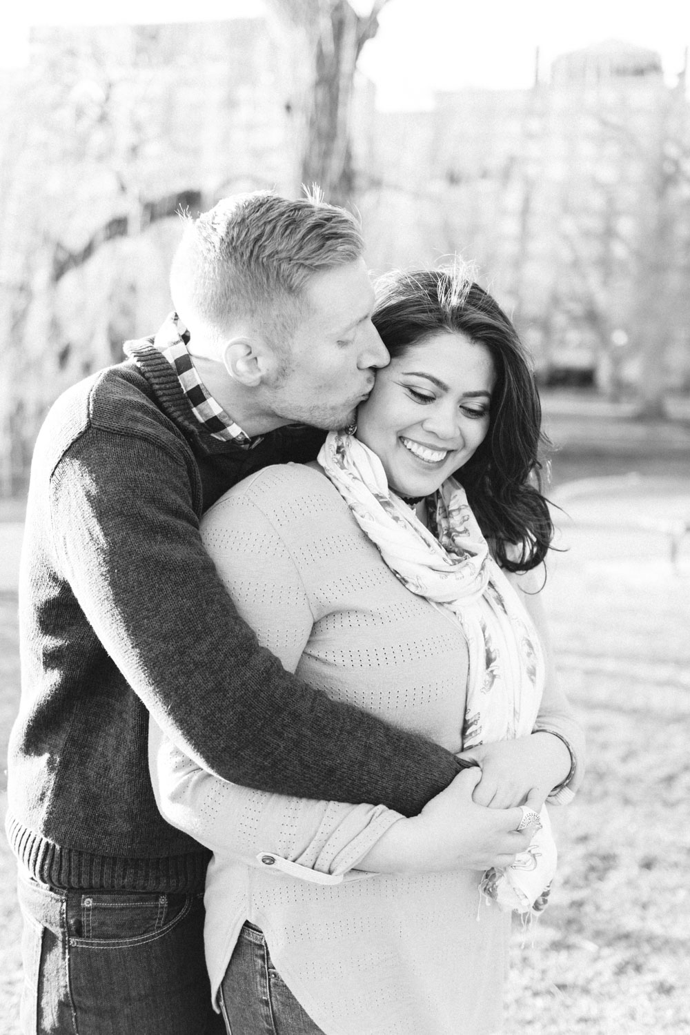 Andrea + Scott | Dog Lovers Boston Spring Sunrise Engagement Session | Boston and New England Engagement Photography | Lorna Stell Photo