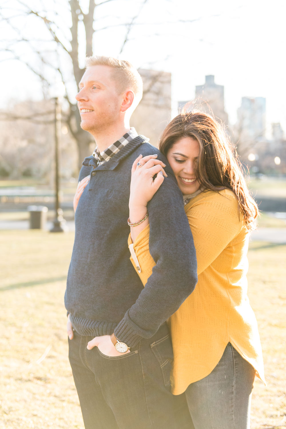 Andrea + Scott | Dog Lovers Boston Spring Sunrise Engagement Session | Boston and New England Engagement Photography | Lorna Stell Photo