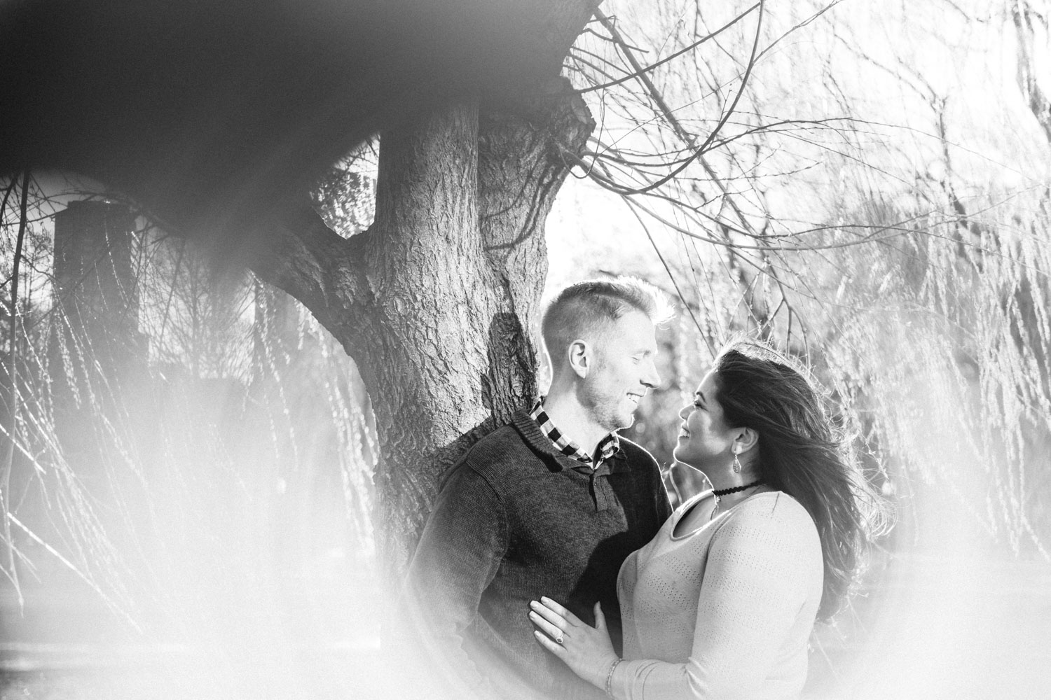 Andrea + Scott | Dog Lovers Boston Public Garden Casual Spring Sunrise Creative Engagement Session | Boston and New England Engagement Photography | Lorna Stell Photo