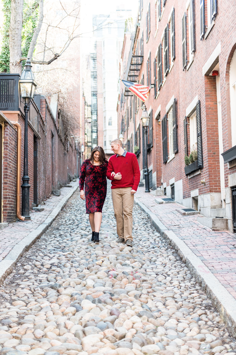 Andrea + Scott | Dog Lovers Beacon Hill Formal Spring Sunrise Creative Organic Romantic Engagement Session | Boston and New England Engagement Photography | Lorna Stell Photo