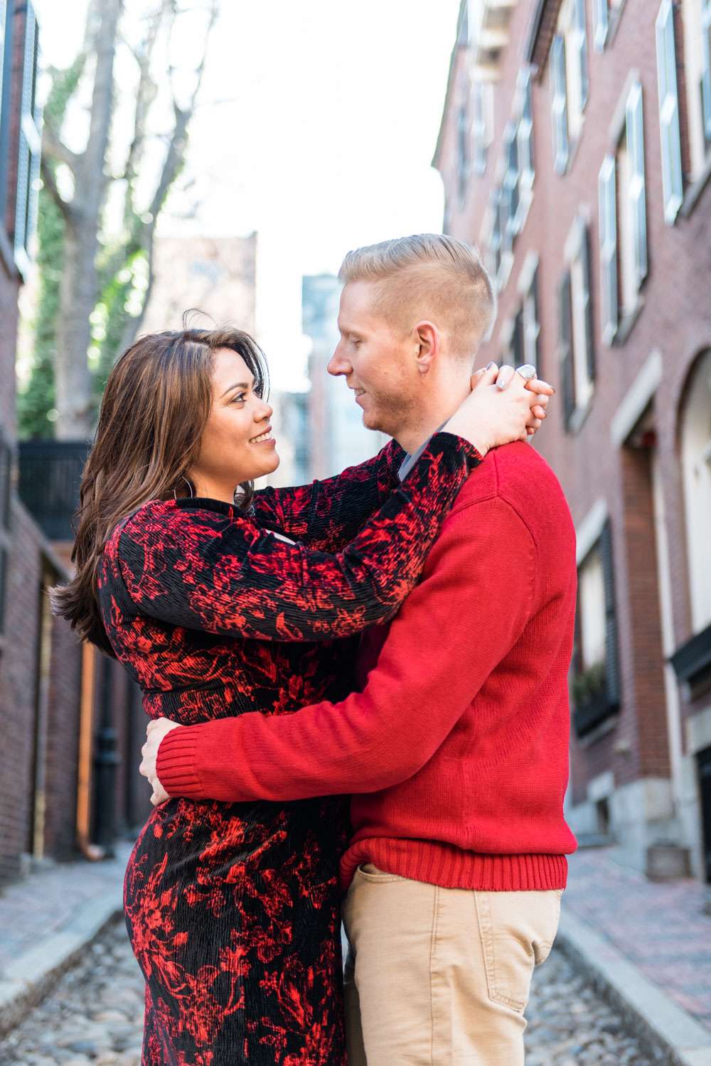 Andrea + Scott | Dog Lovers Beacon Hill Formal Spring Sunrise Creative Organic Romantic Engagement Session | Boston and New England Engagement Photography | Lorna Stell Photo