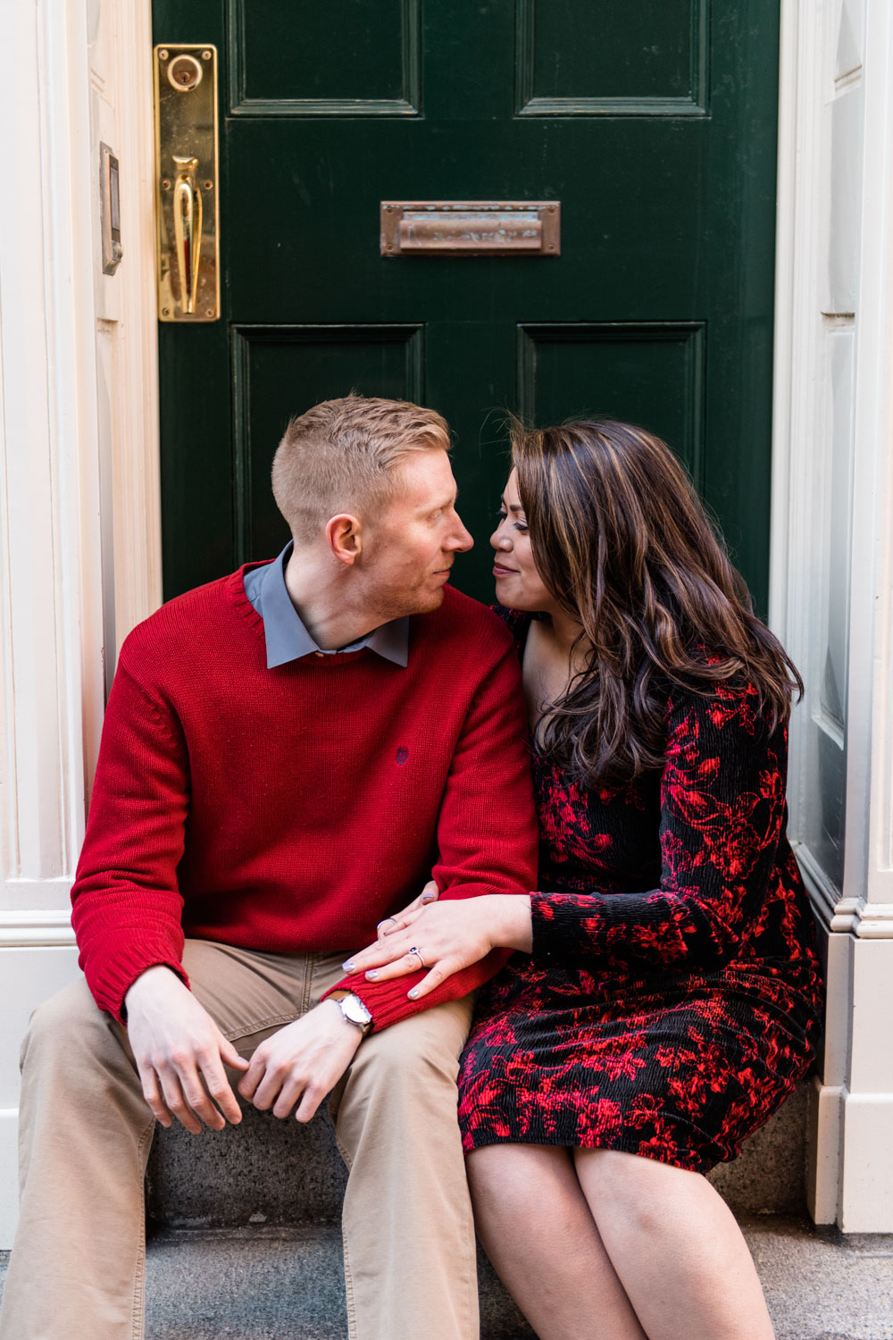 Andrea + Scott | Dog Lovers Beacon Hill Formal Spring Sunrise Creative Organic Romantic Engagement Session | Boston and New England Engagement Photography | Lorna Stell Photo