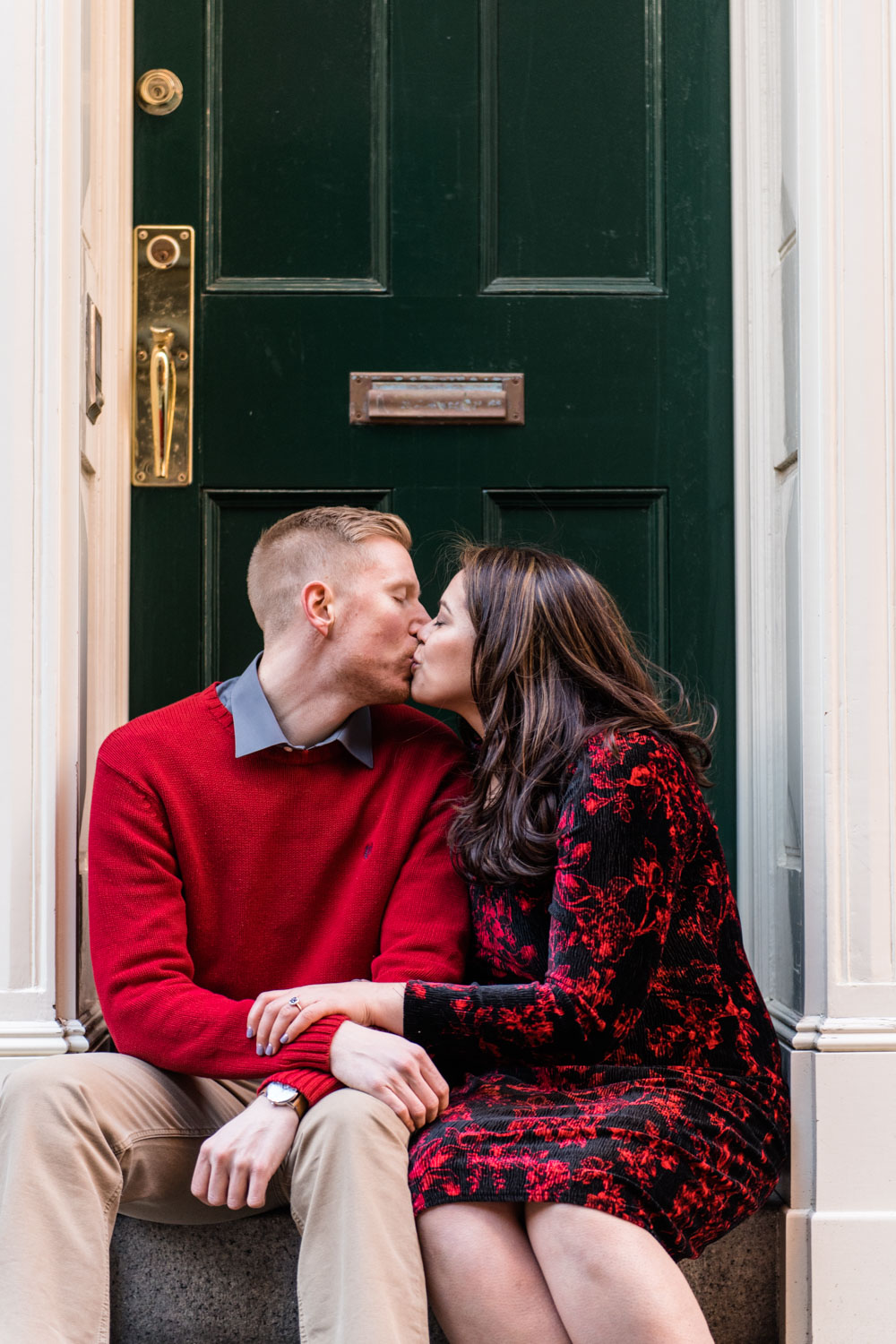 Andrea + Scott | Dog Lovers Beacon Hill Formal Spring Sunrise Creative Organic Romantic Engagement Session | Boston and New England Engagement Photography | Lorna Stell Photo