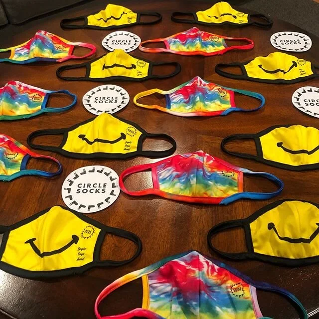 🙂 Bright Days Ahead... &amp; because of that these will be the last masks we release. On sale now at CircleSocks.com for a limited time only 🔥 
#CircleSocks #SocksOnAMission #BrightDaysAhead #NewMask #TieDye