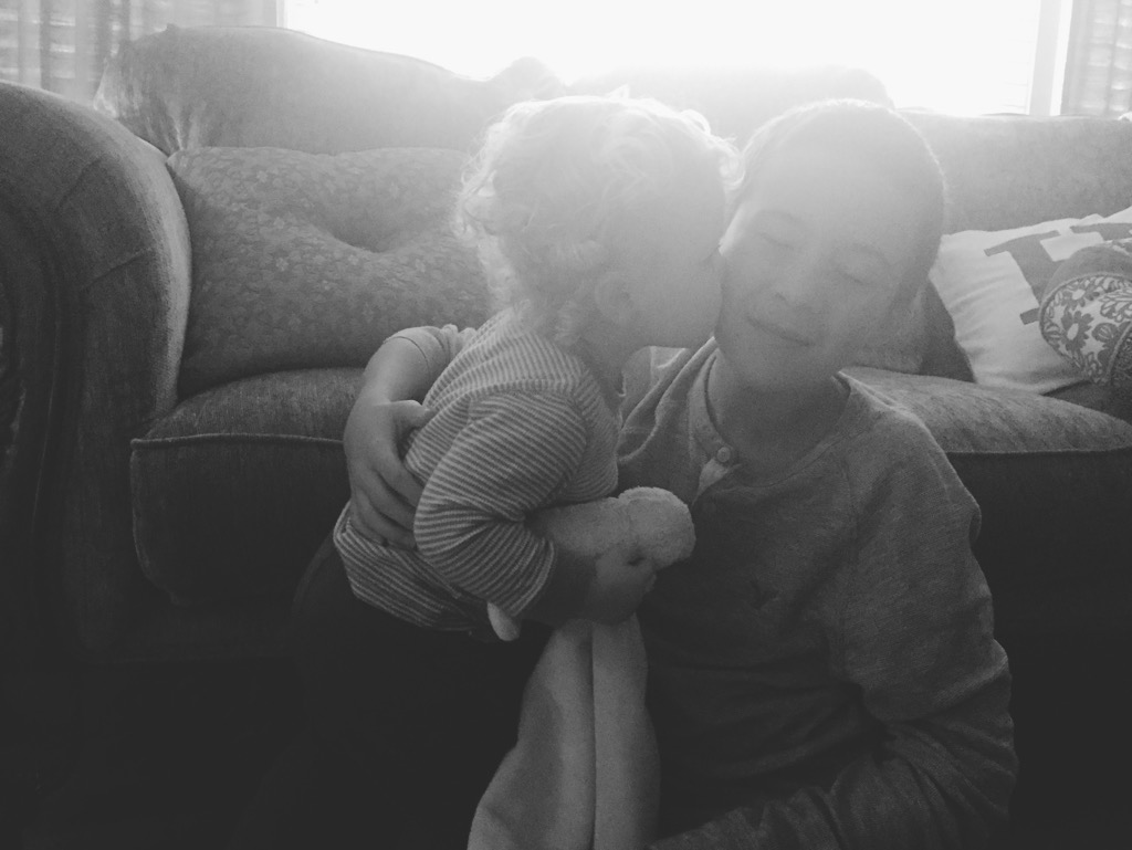 This picture of E with his older cousin melts my heart! He adores the 'big boys', and they love him right back. He is also enamored with my sweet niece and loves to play with her!
